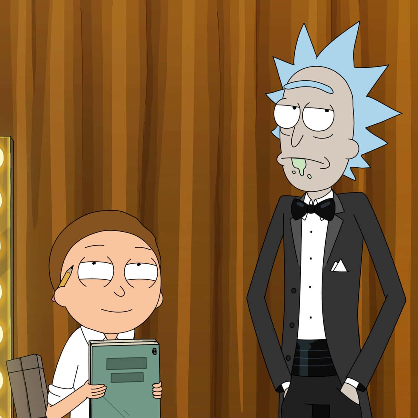 Rick and Morty Prepare for a Journey Through Space and Time — 1400x1400 wallpaper