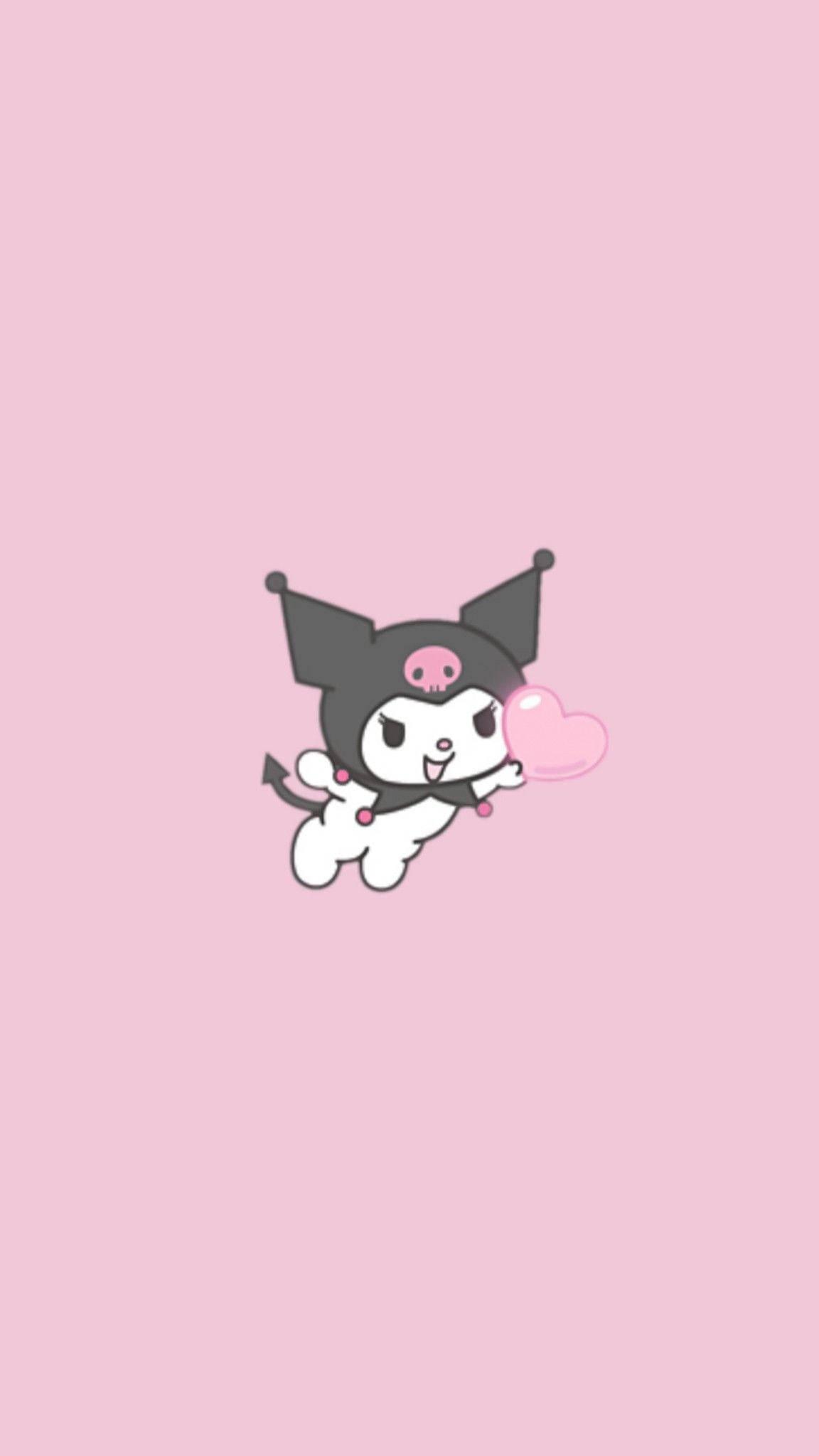Rival Of My Melody Kuromi Holding Heart — 1152x2048 wallpaper