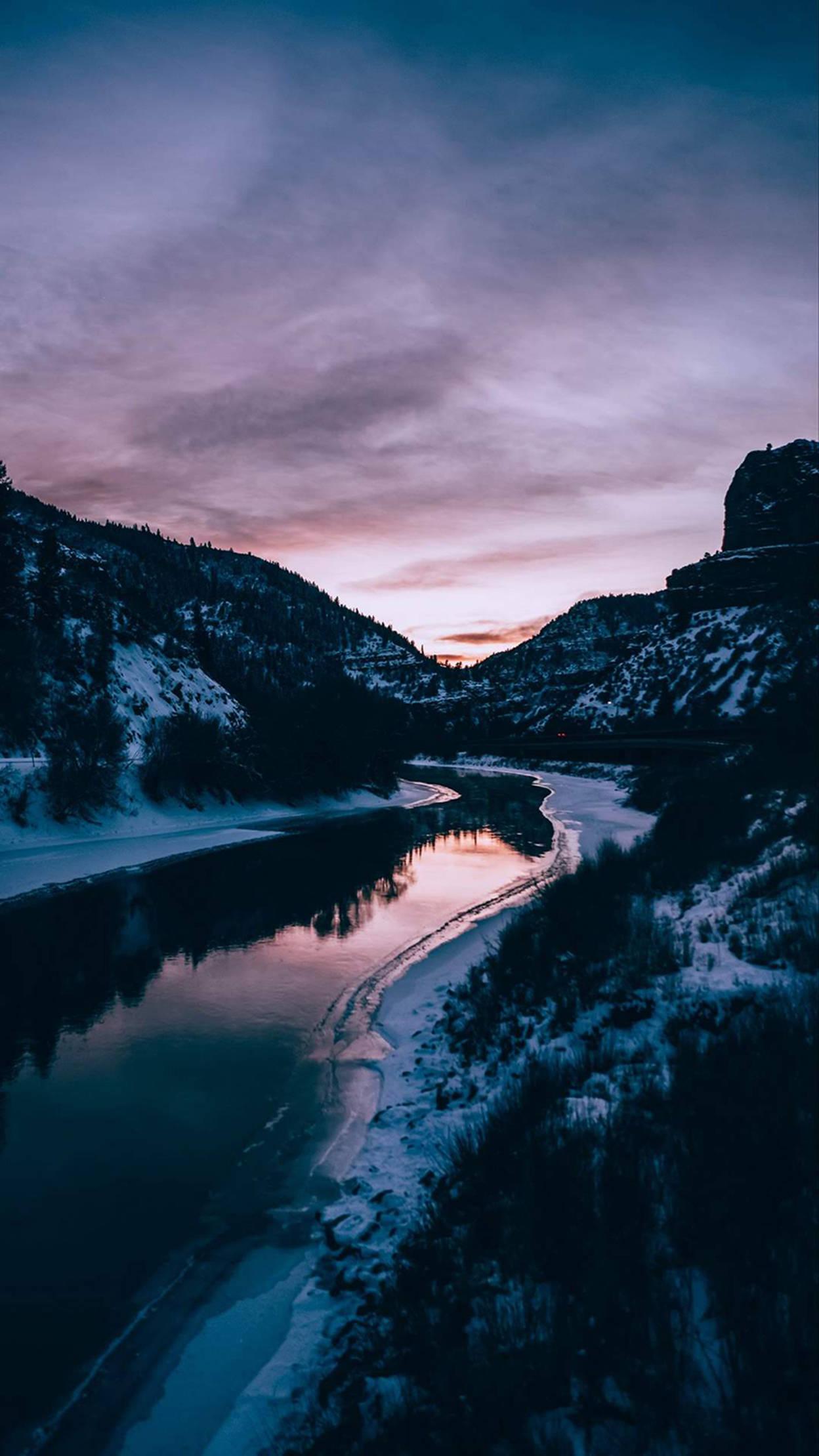 River And Mountains Ios 16 — 1248x2219 wallpaper