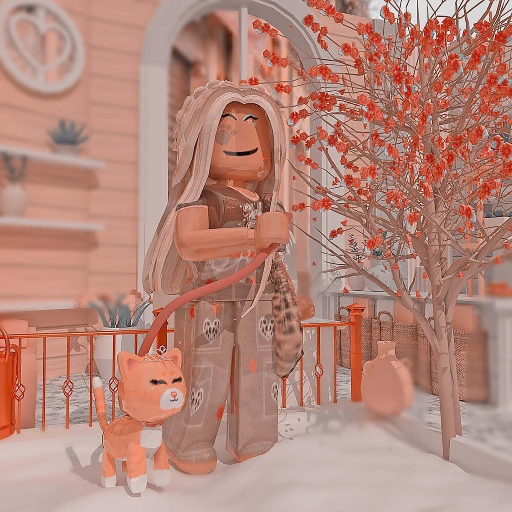 Roblox Girl With Cat Gfx — 1650x1650 wallpaper