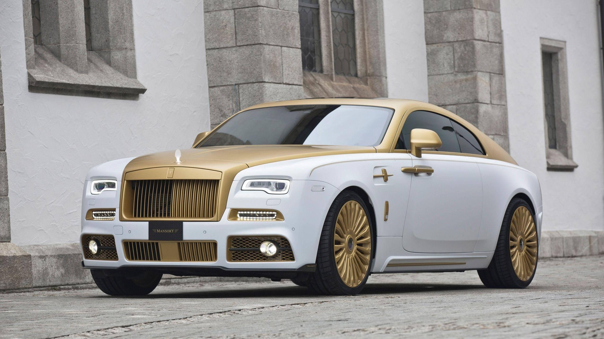 Rolls Royce Gold And White — 2560x1440 wallpaper