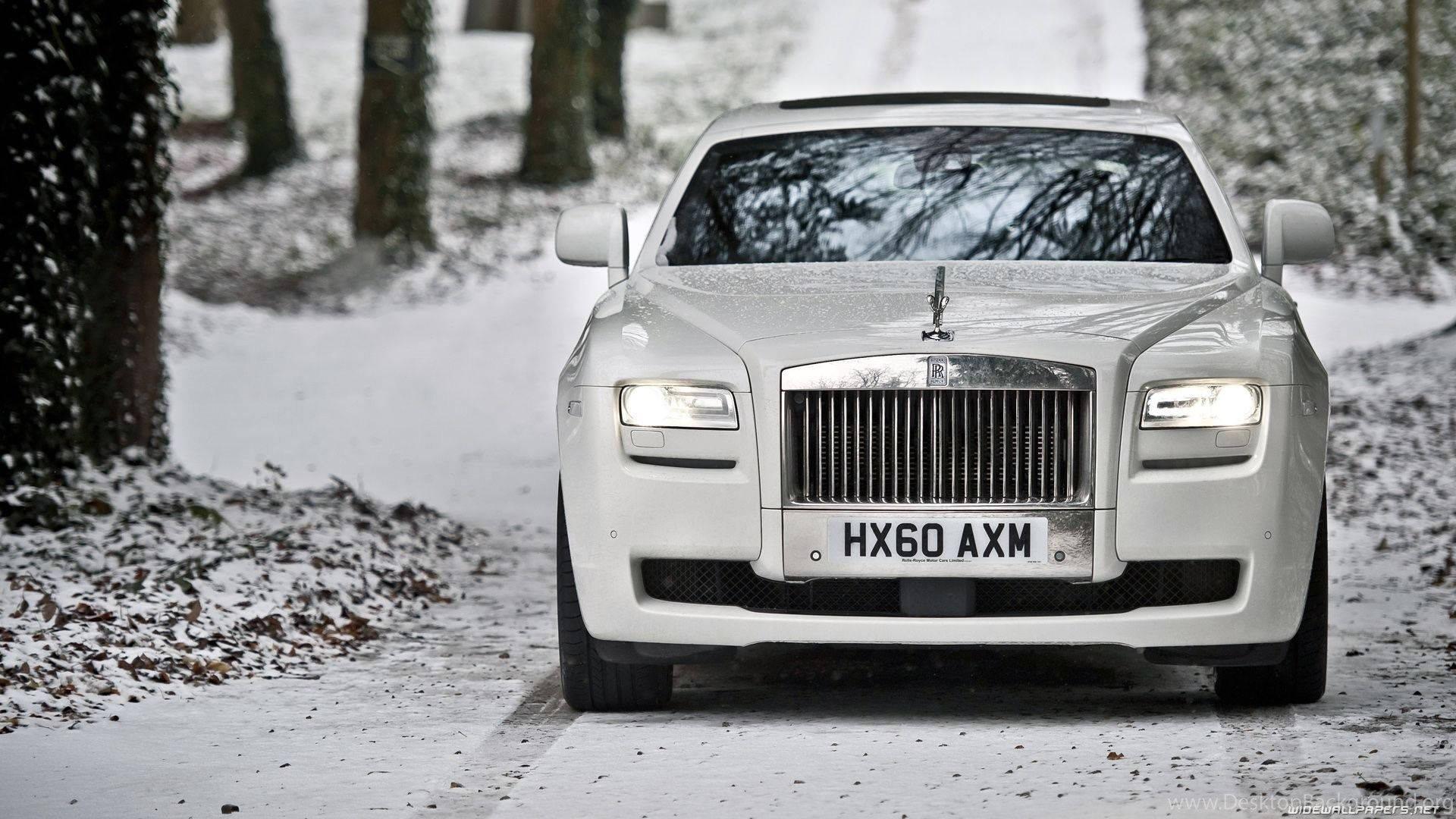 Rolls Royce White In Snow — 1920x1080 wallpaper