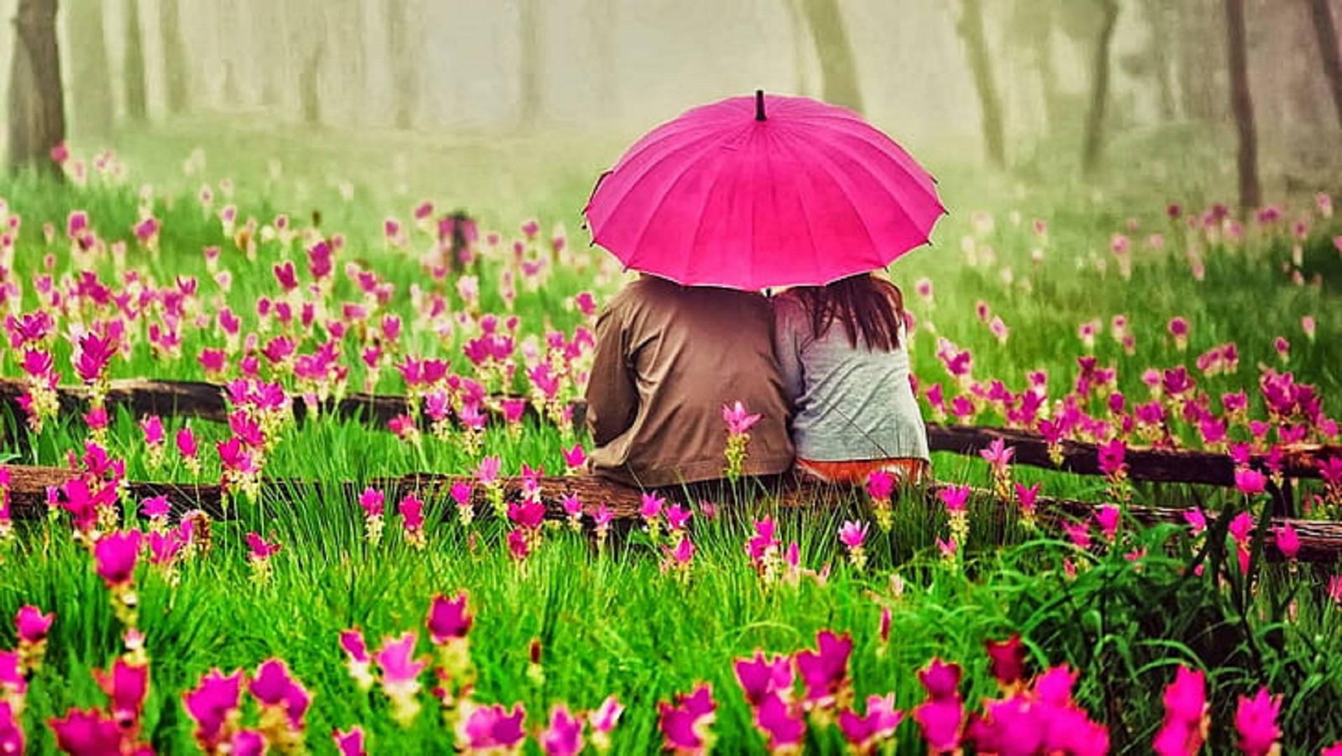 Romantic Love In A Flower Garden — 1920x1081 wallpaper