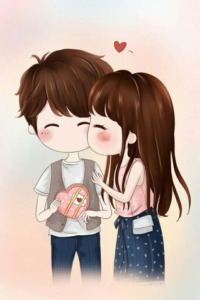 Romantic Sunset - Anime Couple Embrace — 658x989 wallpaper