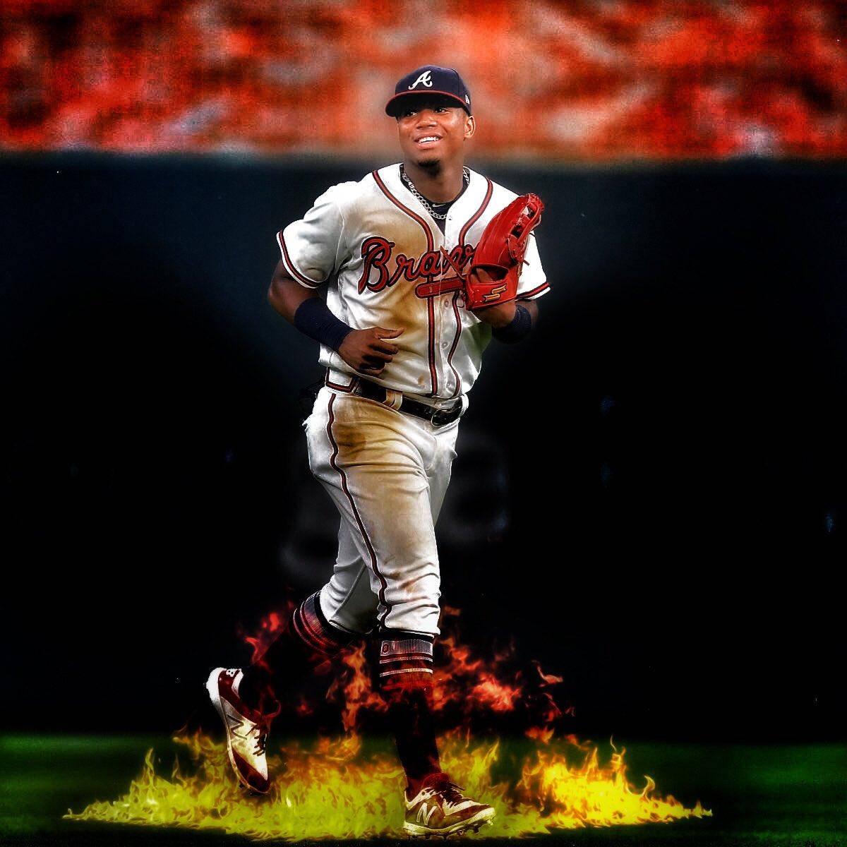 Ronald Acuna Jr. On Fire — 1200x1200 wallpaper