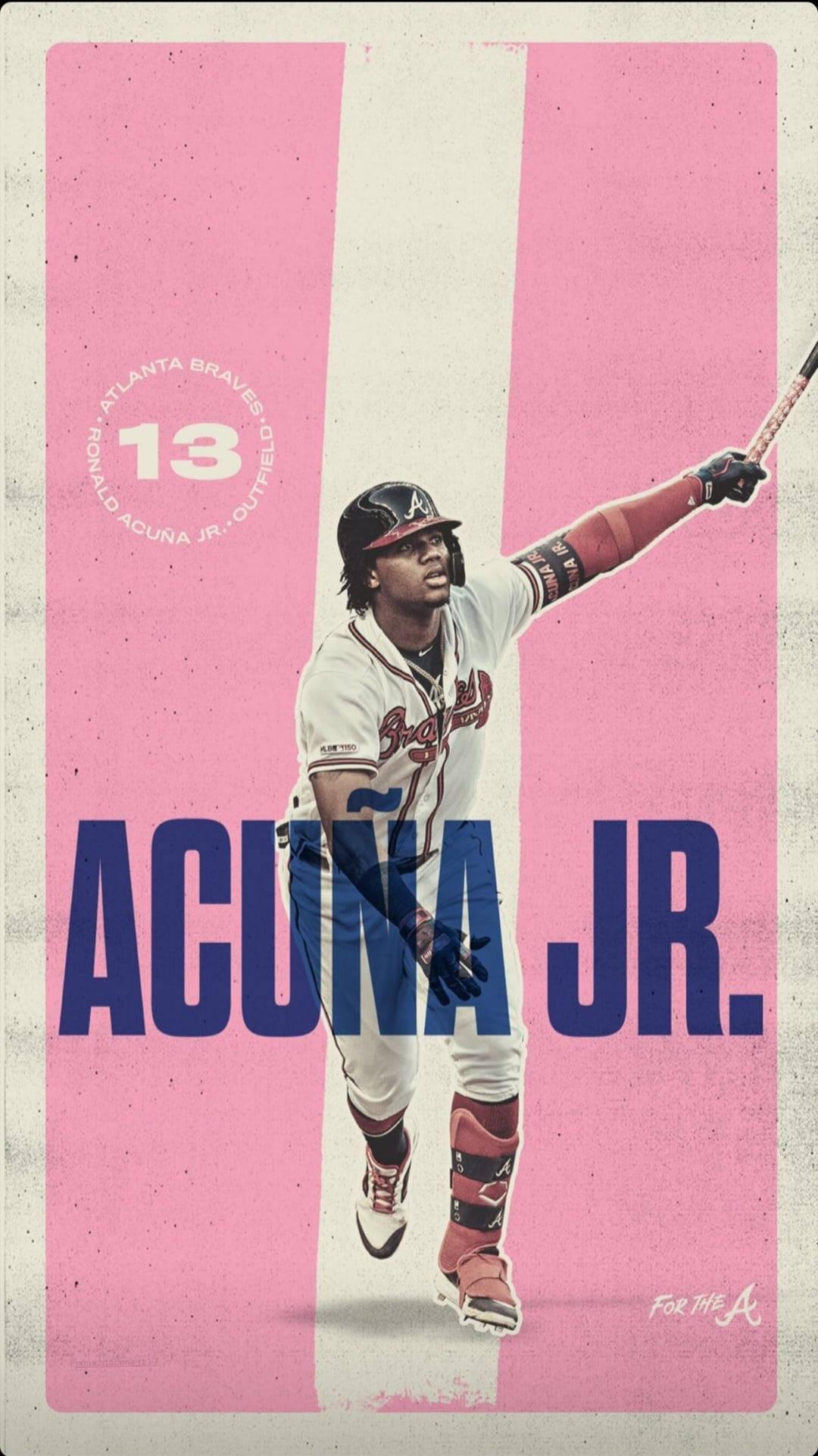 Ronald Acuna Jr Pink Poster — 1080x1921 wallpaper