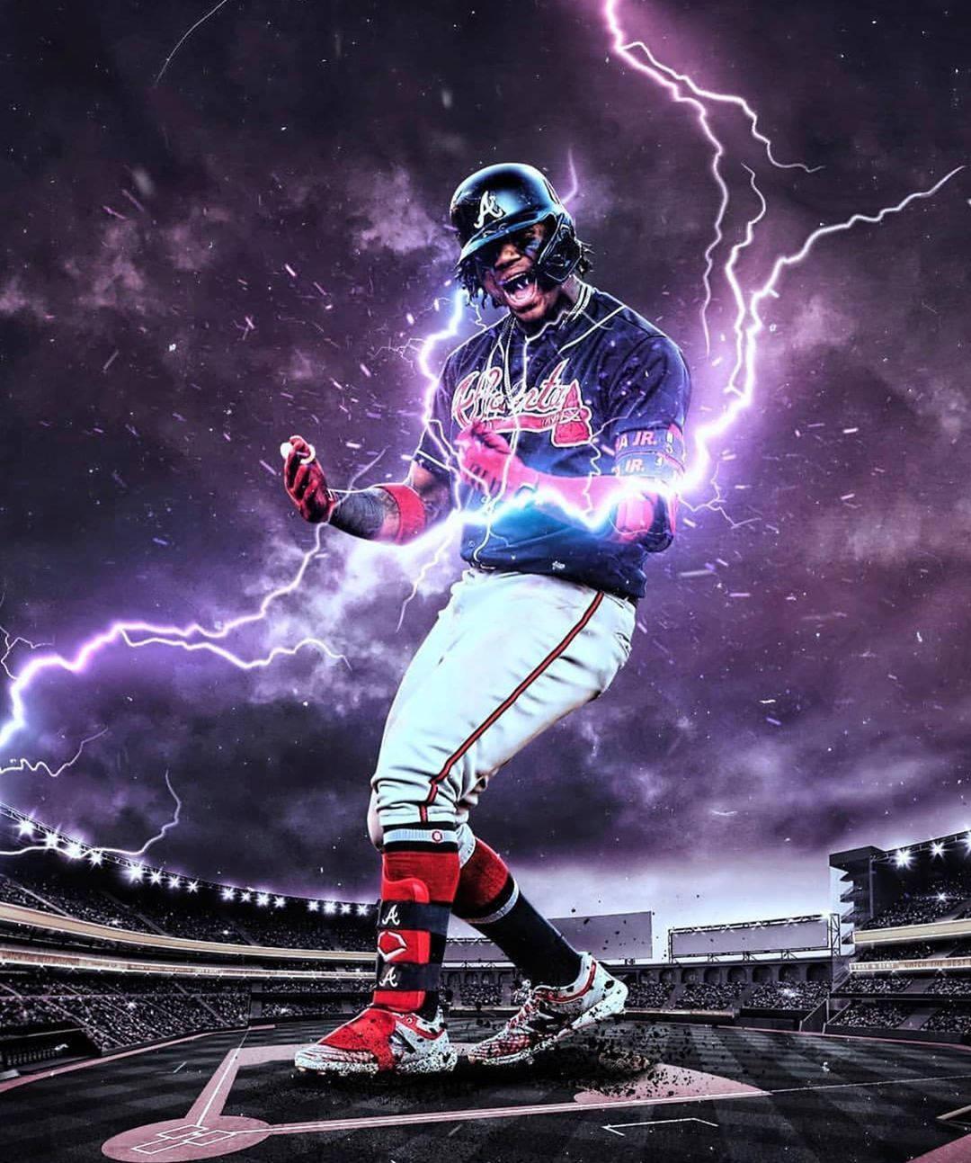 Ronald Acuna Jr. Purple Lightning — 1080x1293 wallpaper
