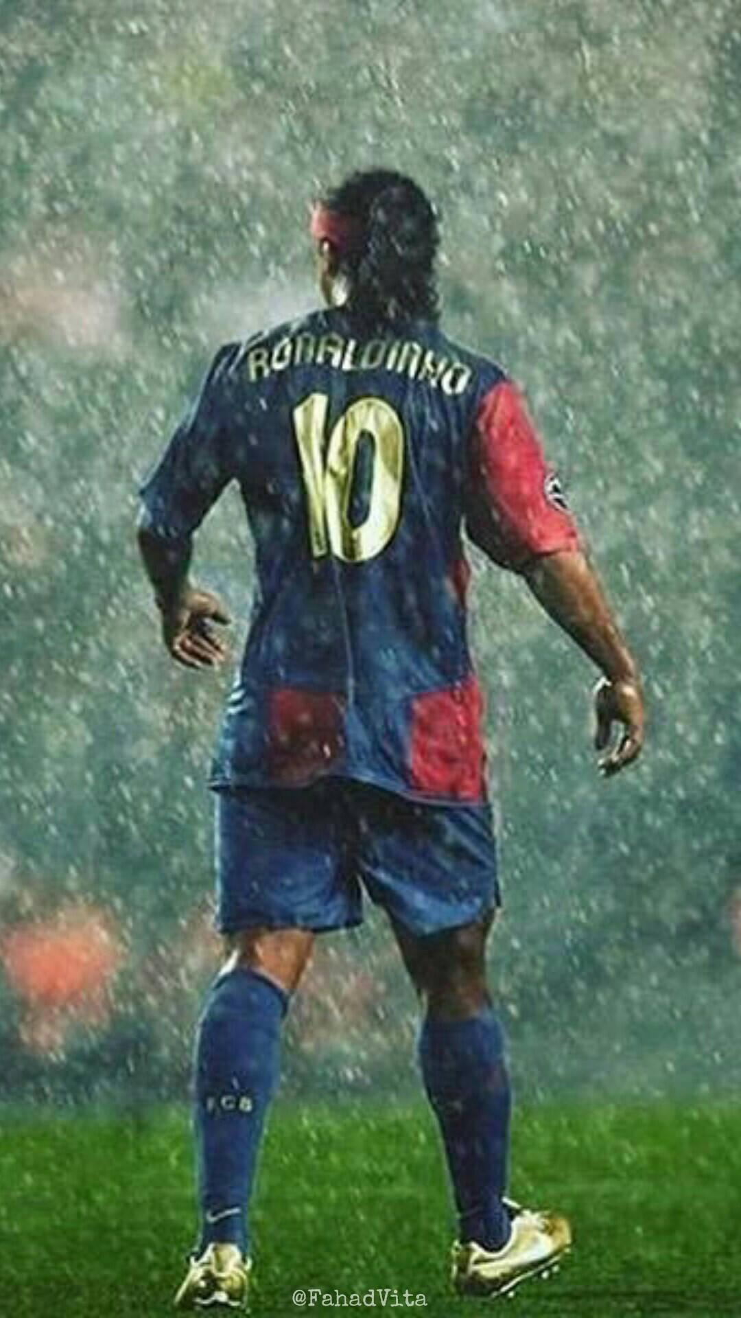 Ronaldinho in action during the football match — 1080x1920 wallpaper