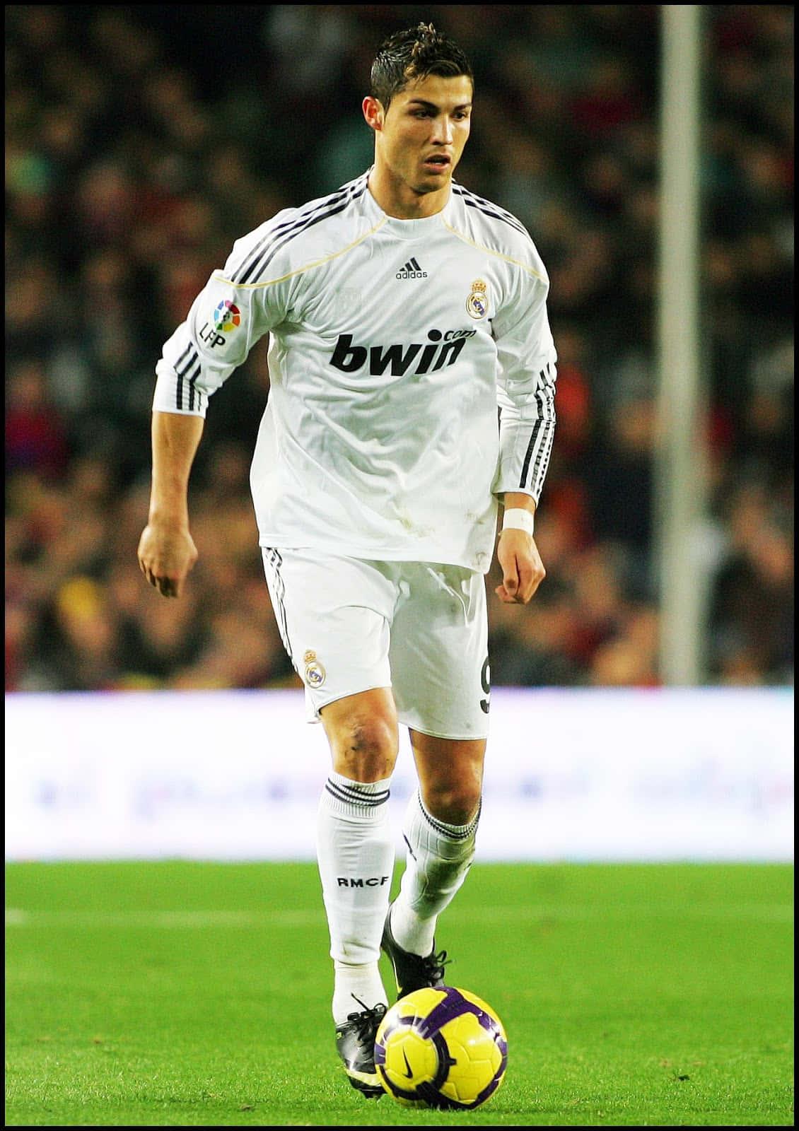 Ronaldo in action during a football match