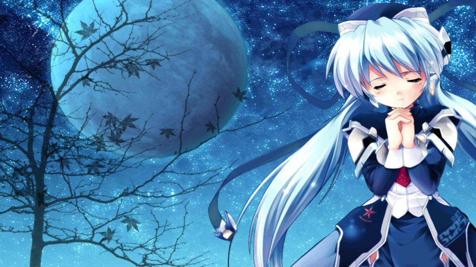 Sad Anime Blue Maid — 1920x1080 wallpaper