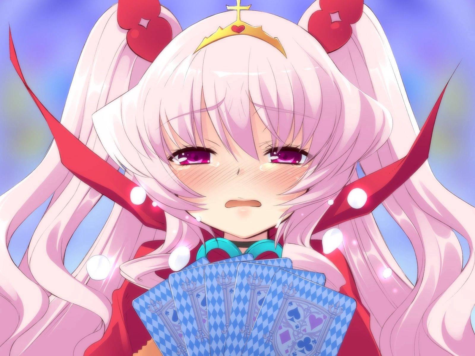 Sad Anime Girl Losing a Gamble — 1600x1200 wallpaper