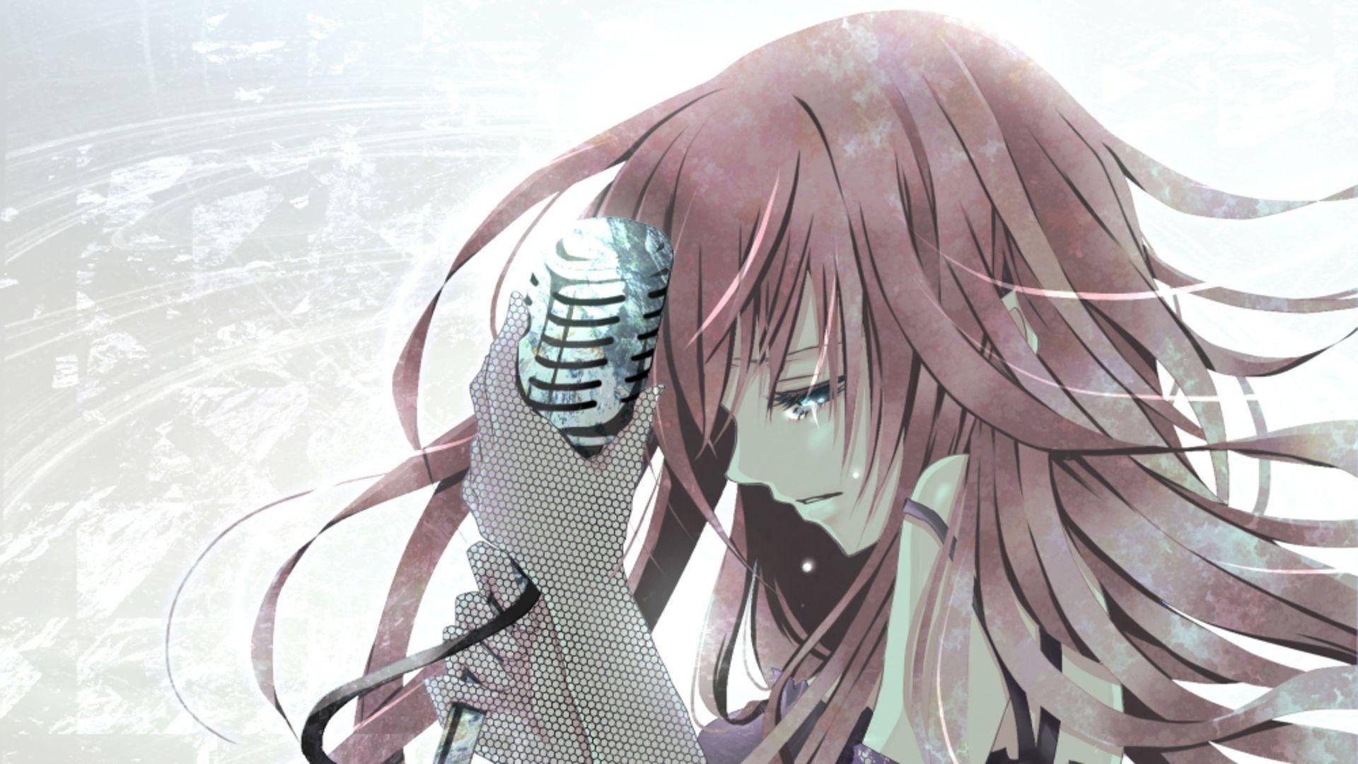 Sad Anime Girl Singer — 1920x1080 wallpaper