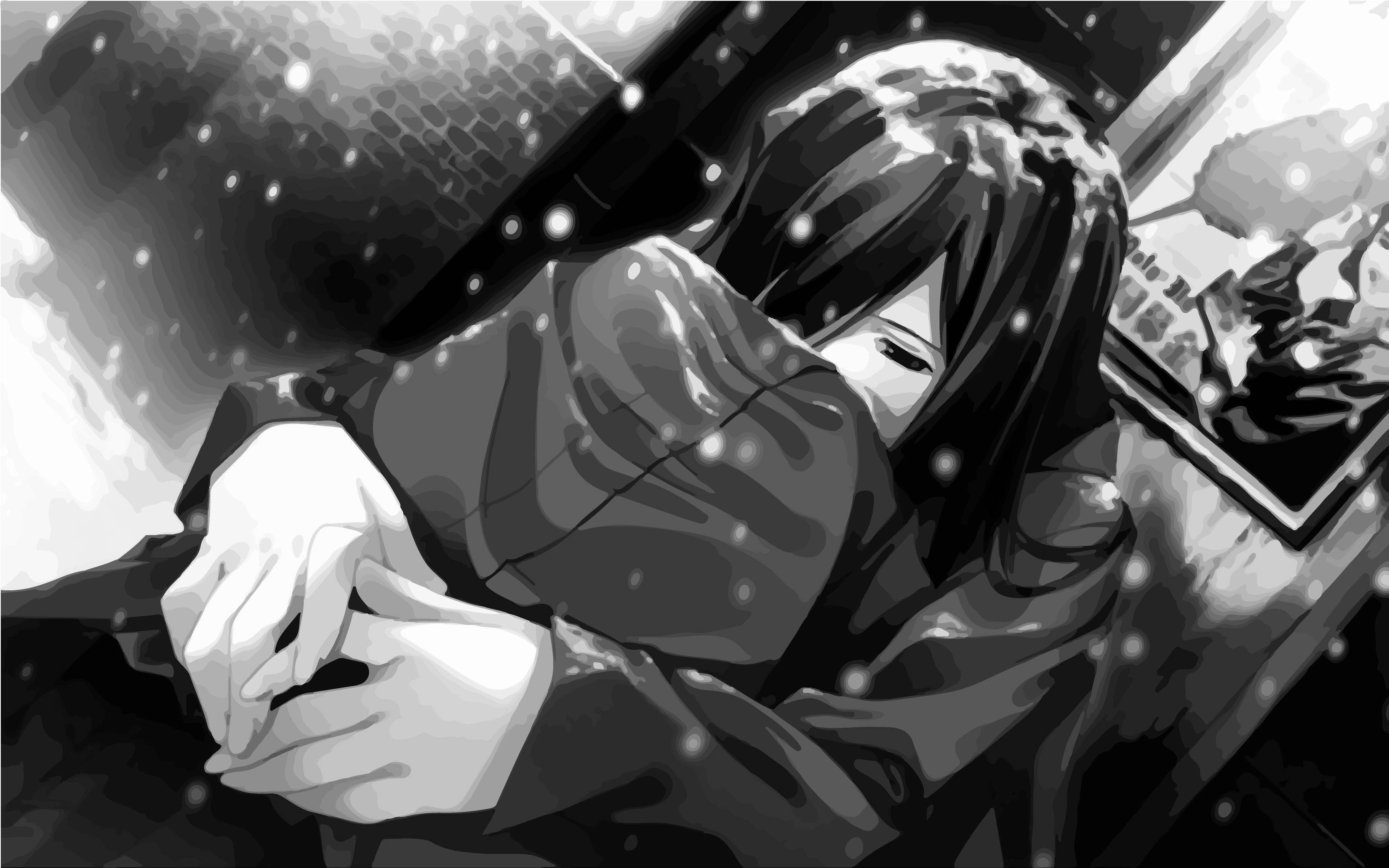 Sad Anime Homeless Girl — 3455x2160 wallpaper