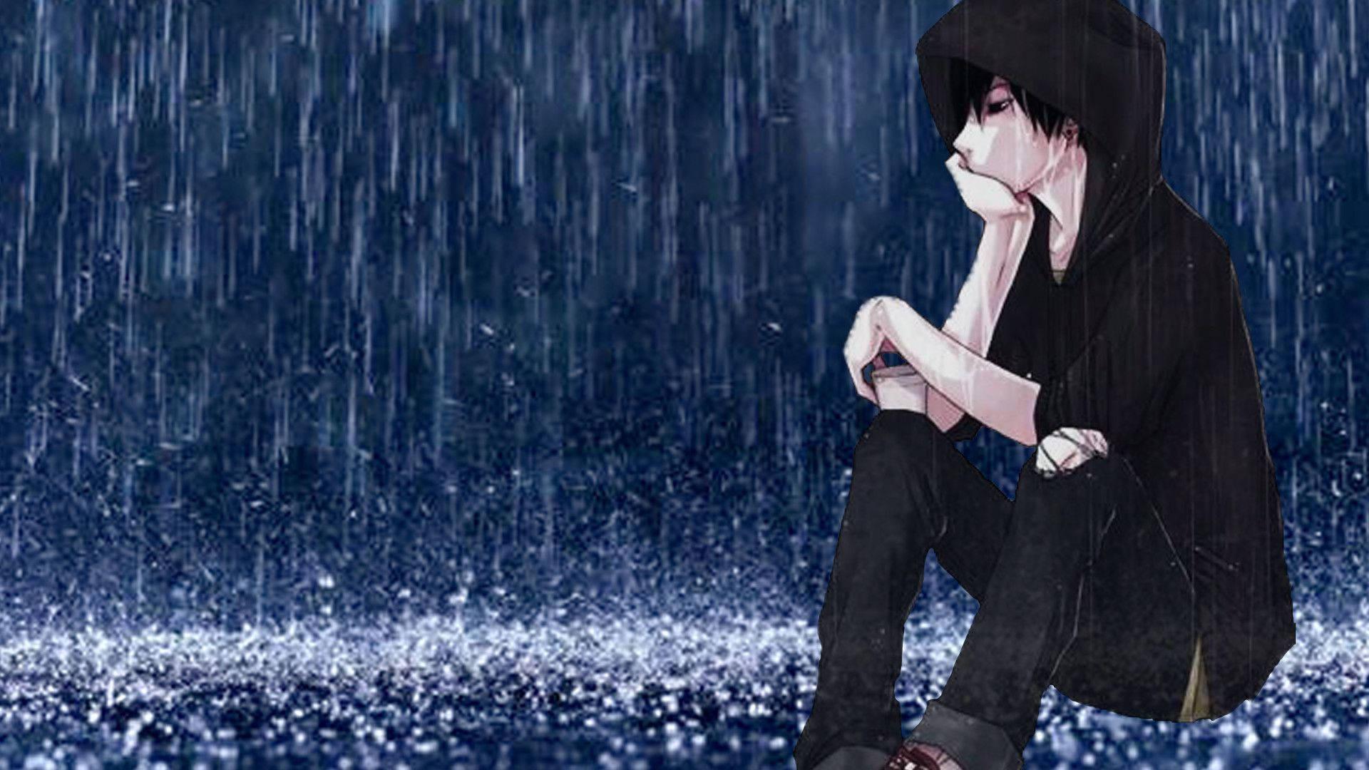 Sad Boy In Rain — 1920x1080 wallpaper