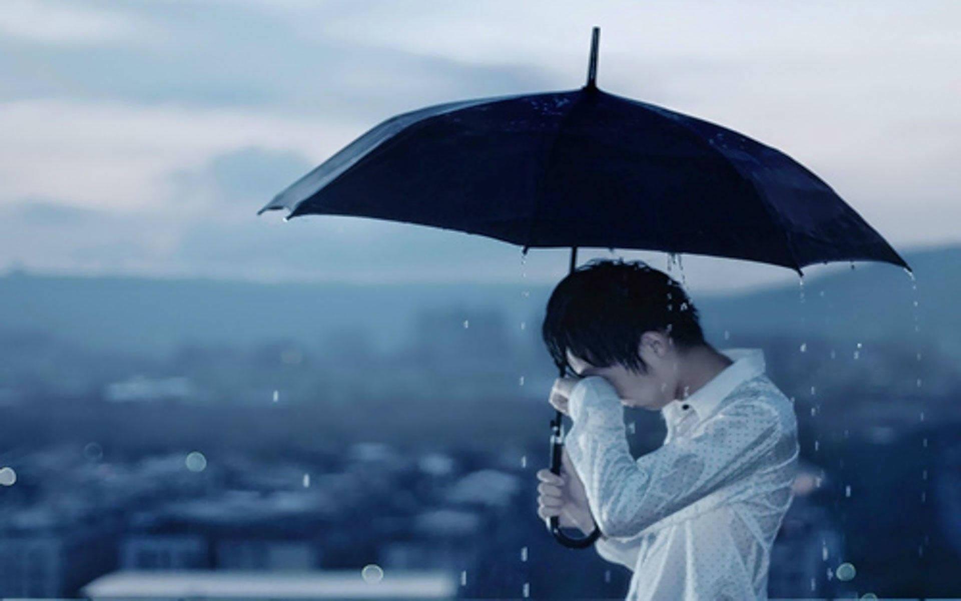 Sad Boy With Umbrella — 1920x1200 wallpaper