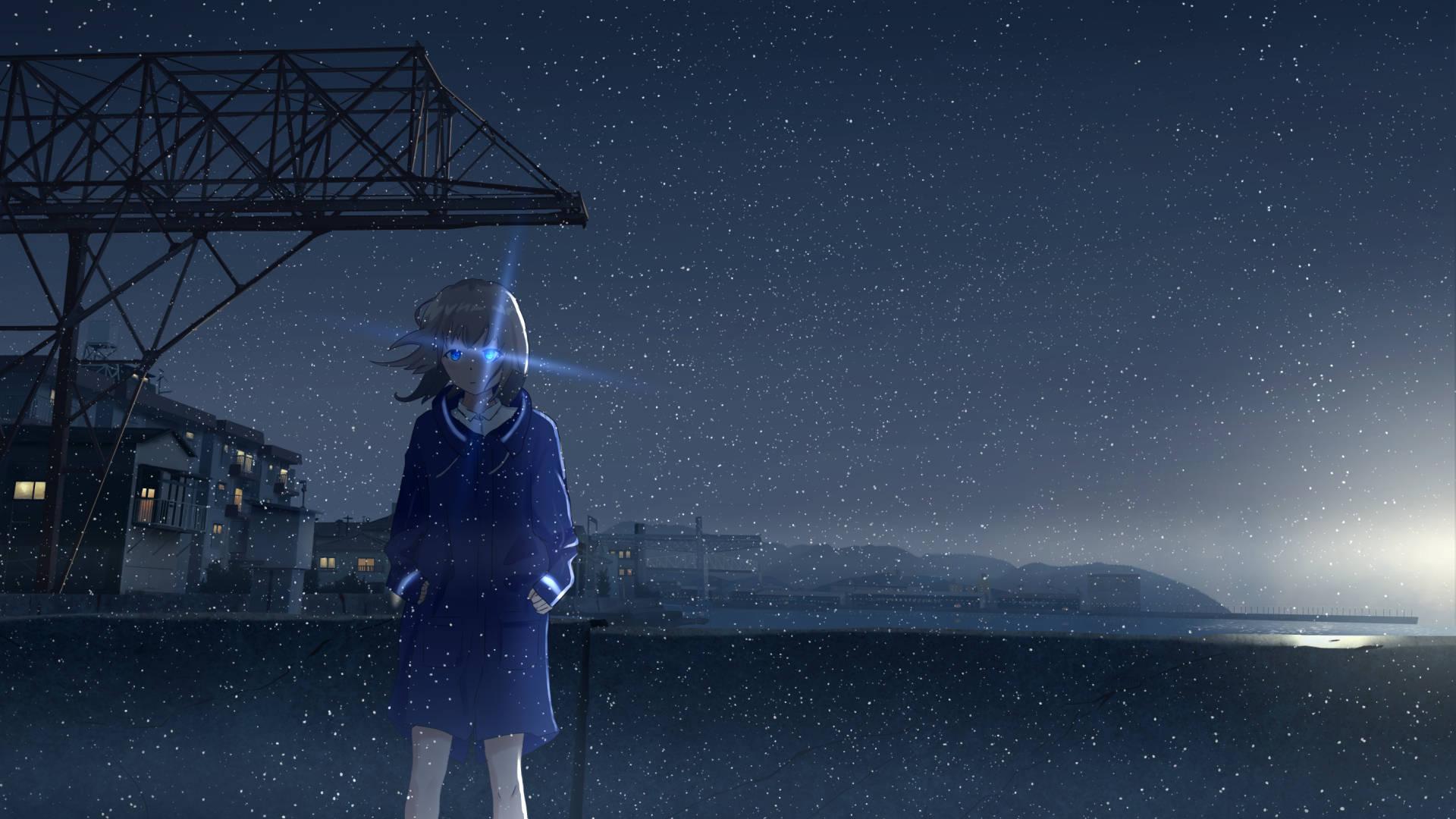 Sad Girl With Sparkling Blue Eyes — 1920x1080 wallpaper