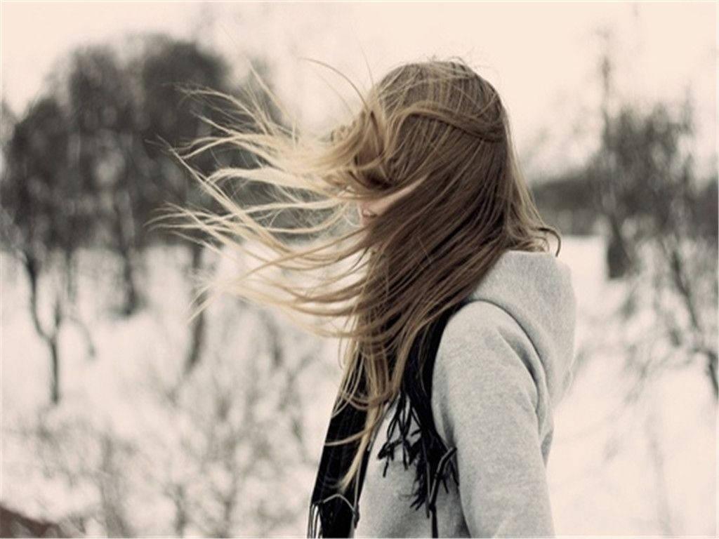 Sad Girl With Wavy Brown Hair — 1024x768 wallpaper