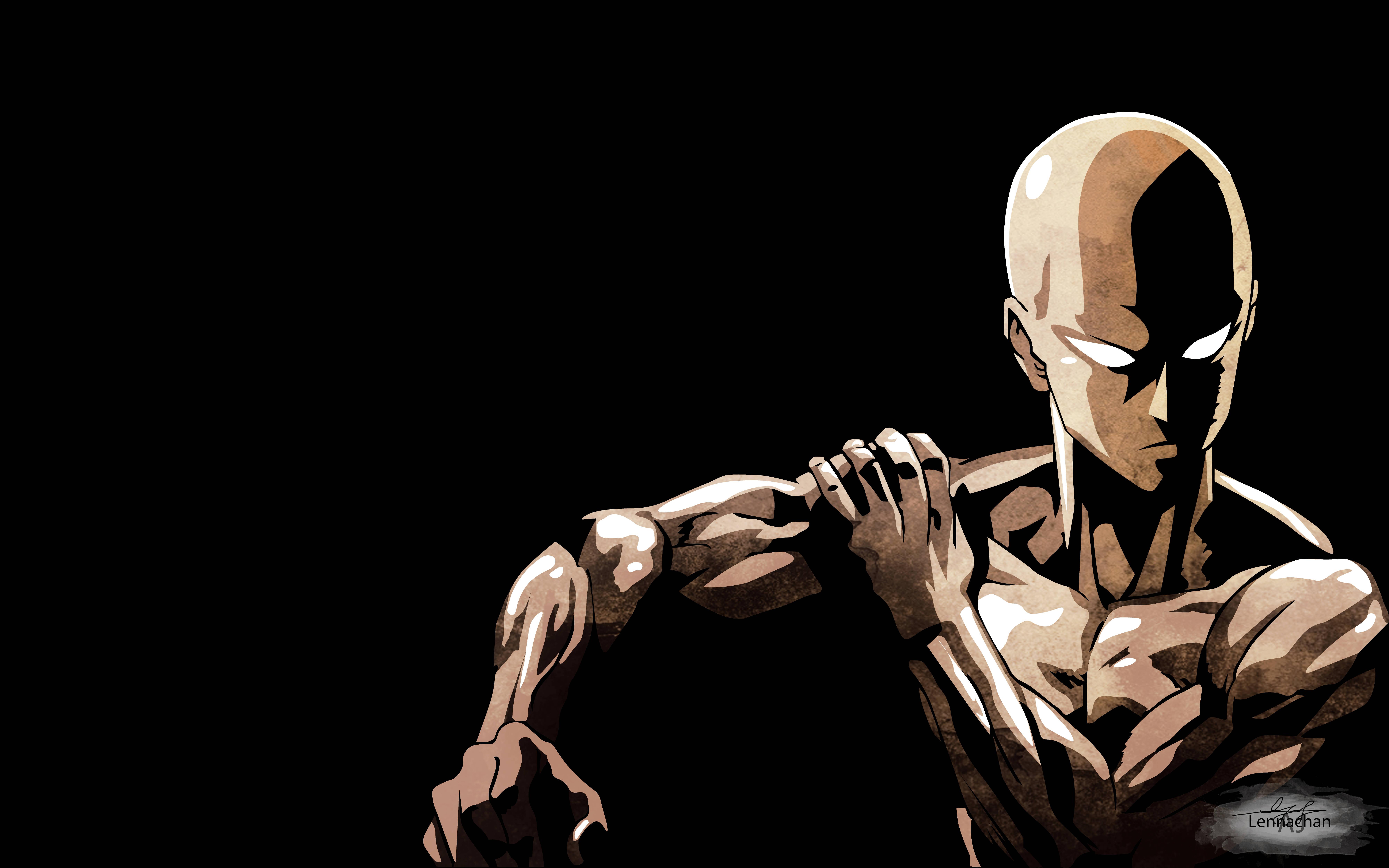 Saitama, the star of One Punch Man, takes a break from the action — 8000x5000 wallpaper