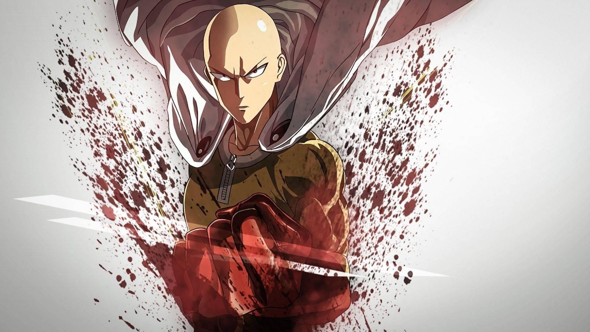 Saitama unveils his superhero power in One Punch Man — 1920x1080 wallpaper