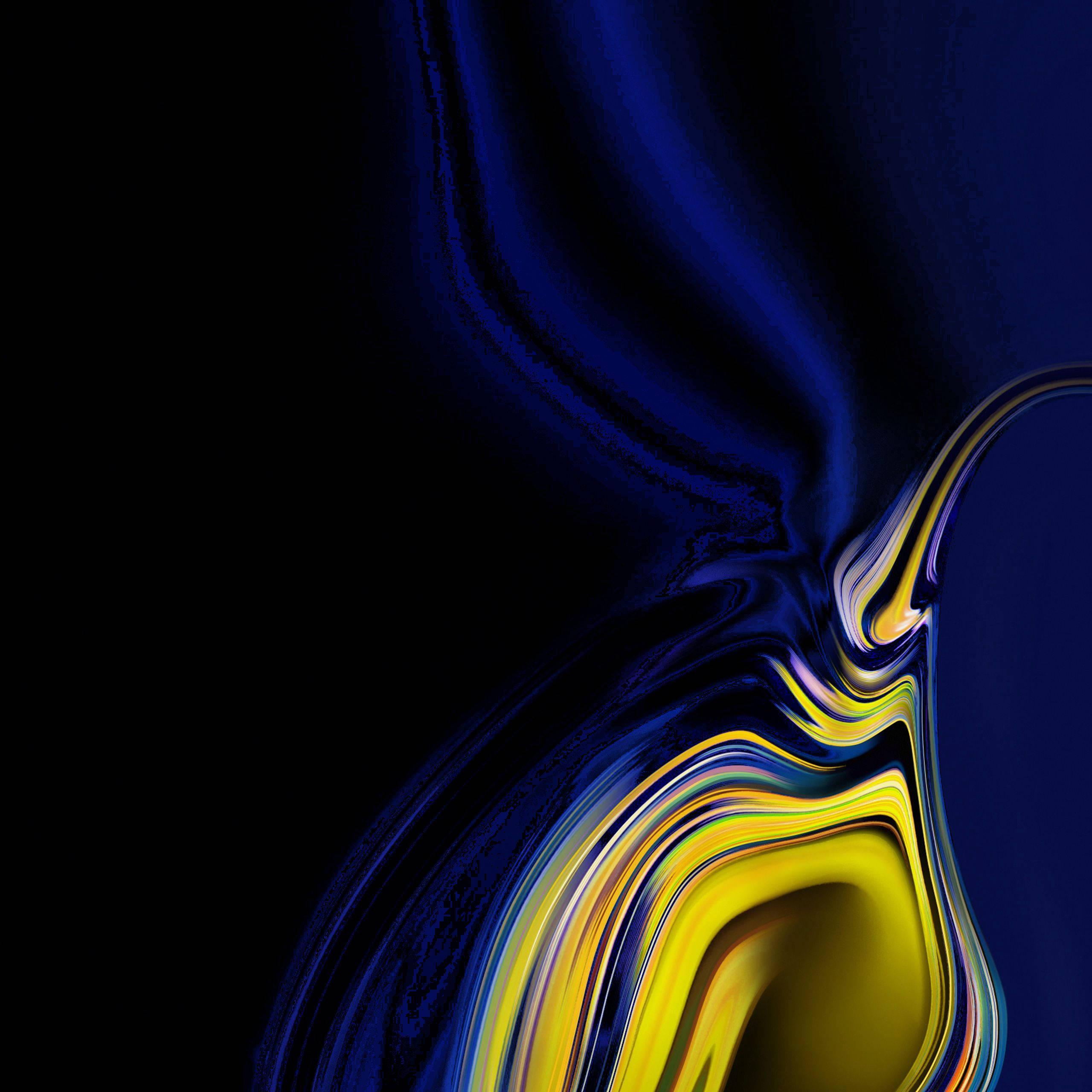 Samsung Blue Yellow Black Swirl — 2560x2560 wallpaper