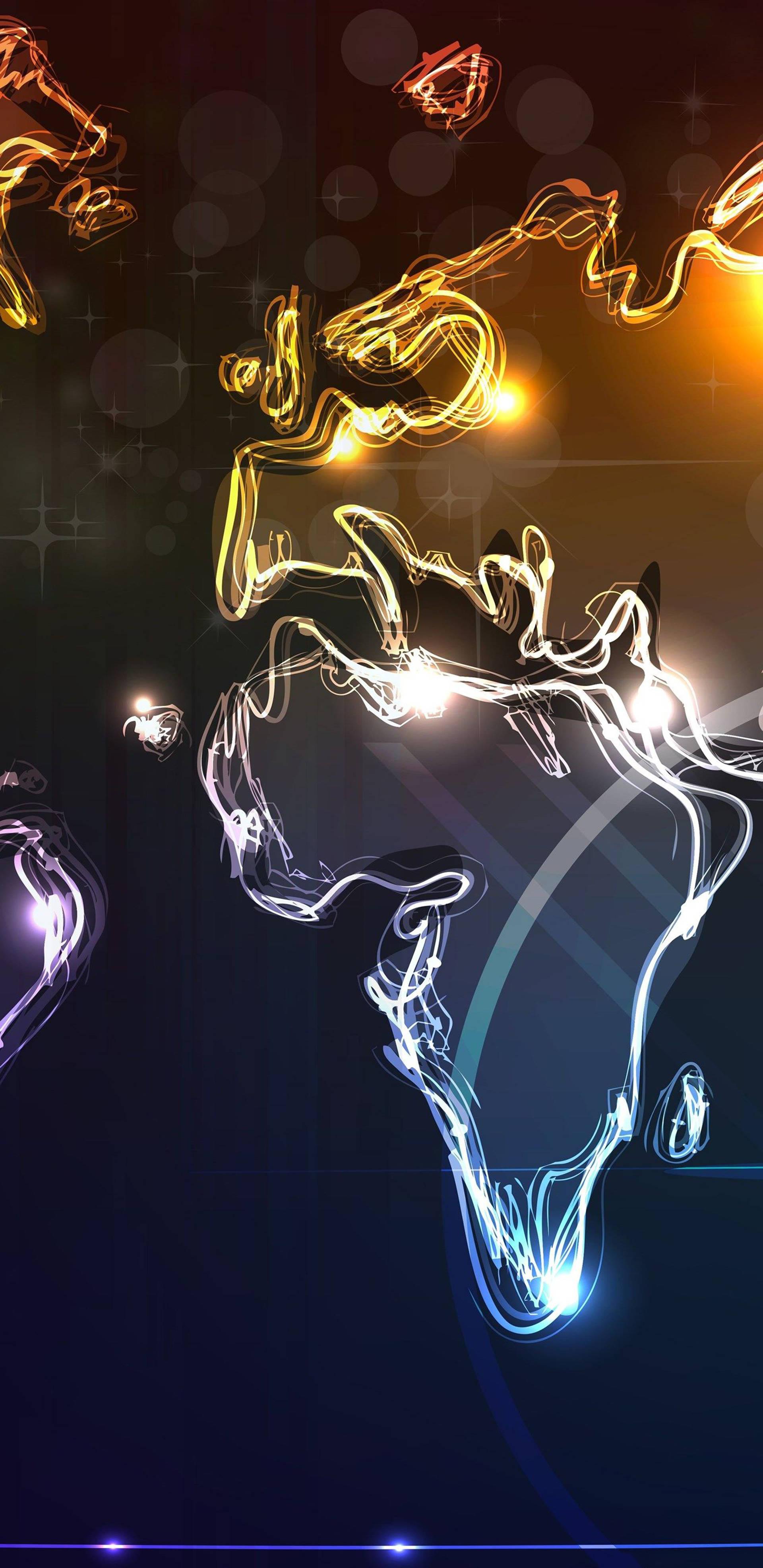 Samsung Galaxy S22 Illuminated by Neon Map Light. — 1920x3947 wallpaper