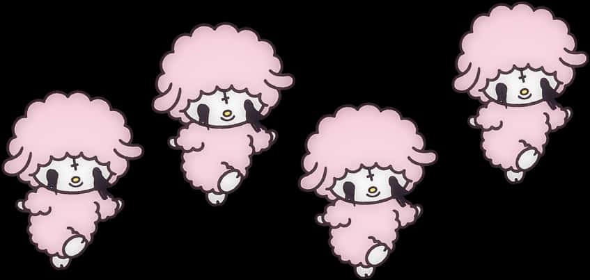 Sanrio Character Pink Sheep Multiple Poses — 847x403 wallpaper