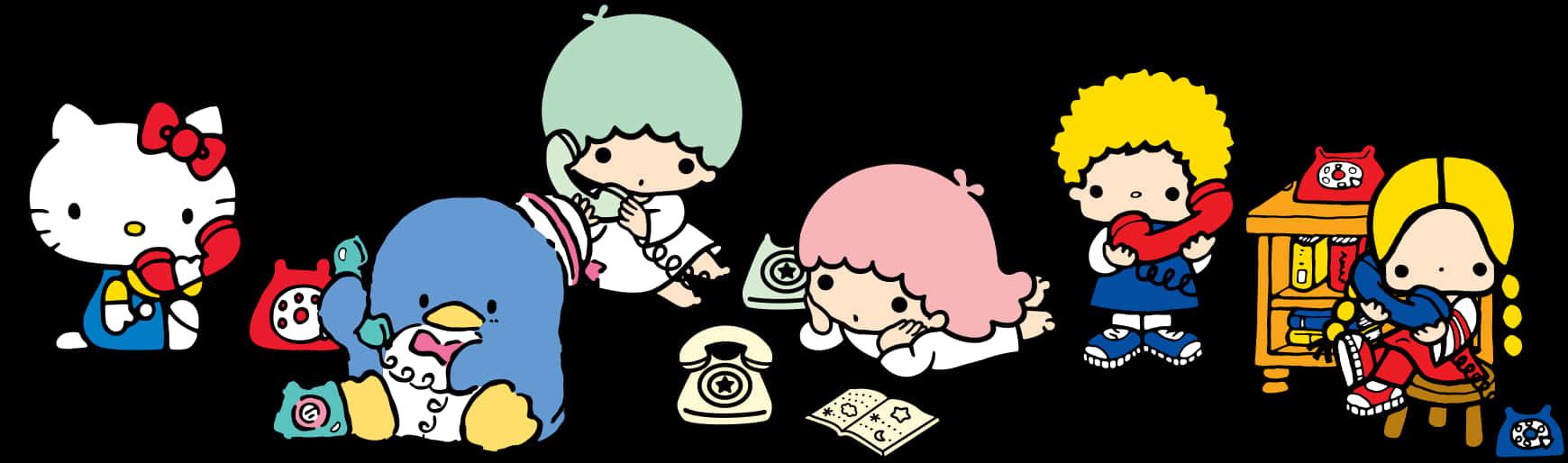 Sanrio Characters Phone Call — 1740x514 wallpaper