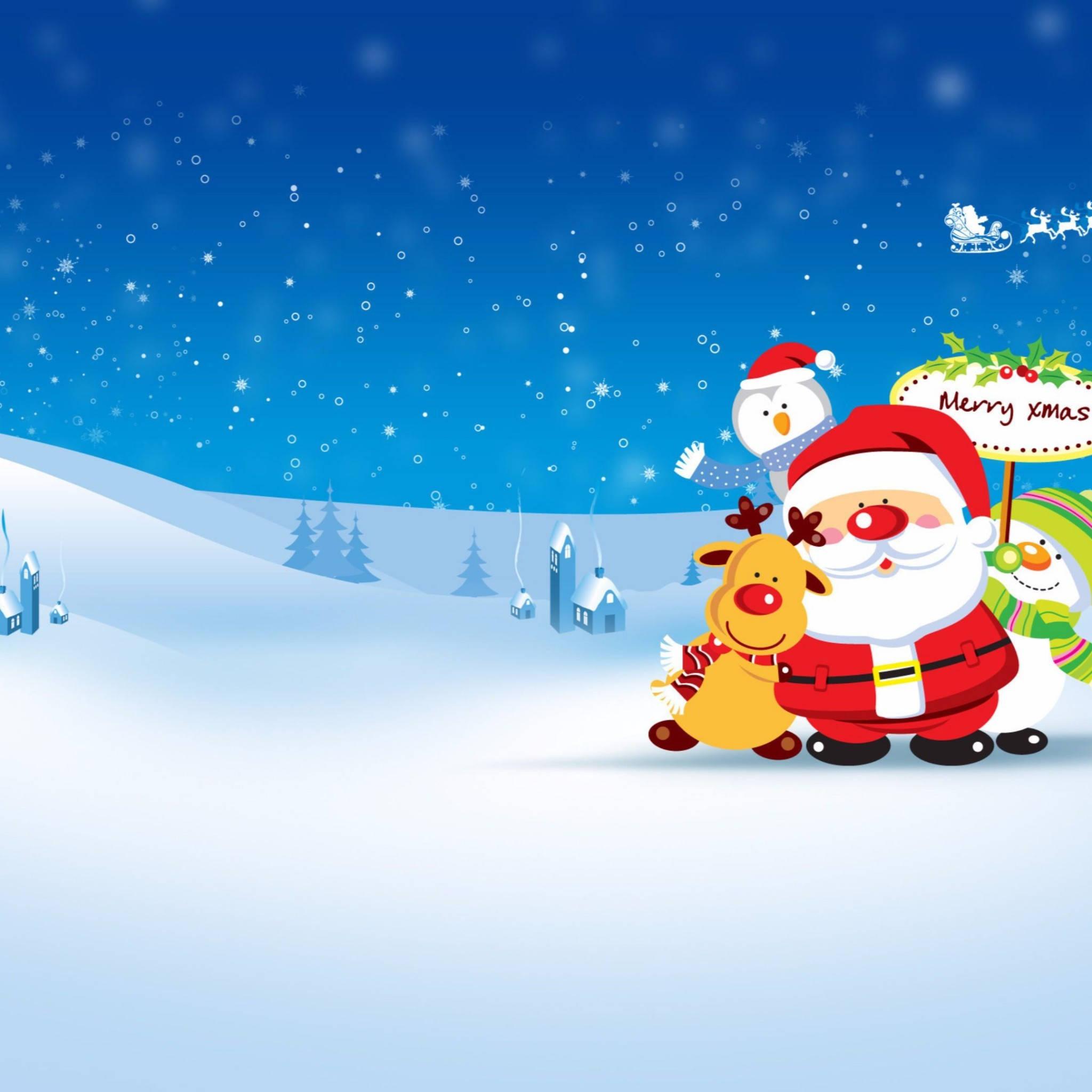 Santa Claus 4k Cartoon — 2048x2048 wallpaper