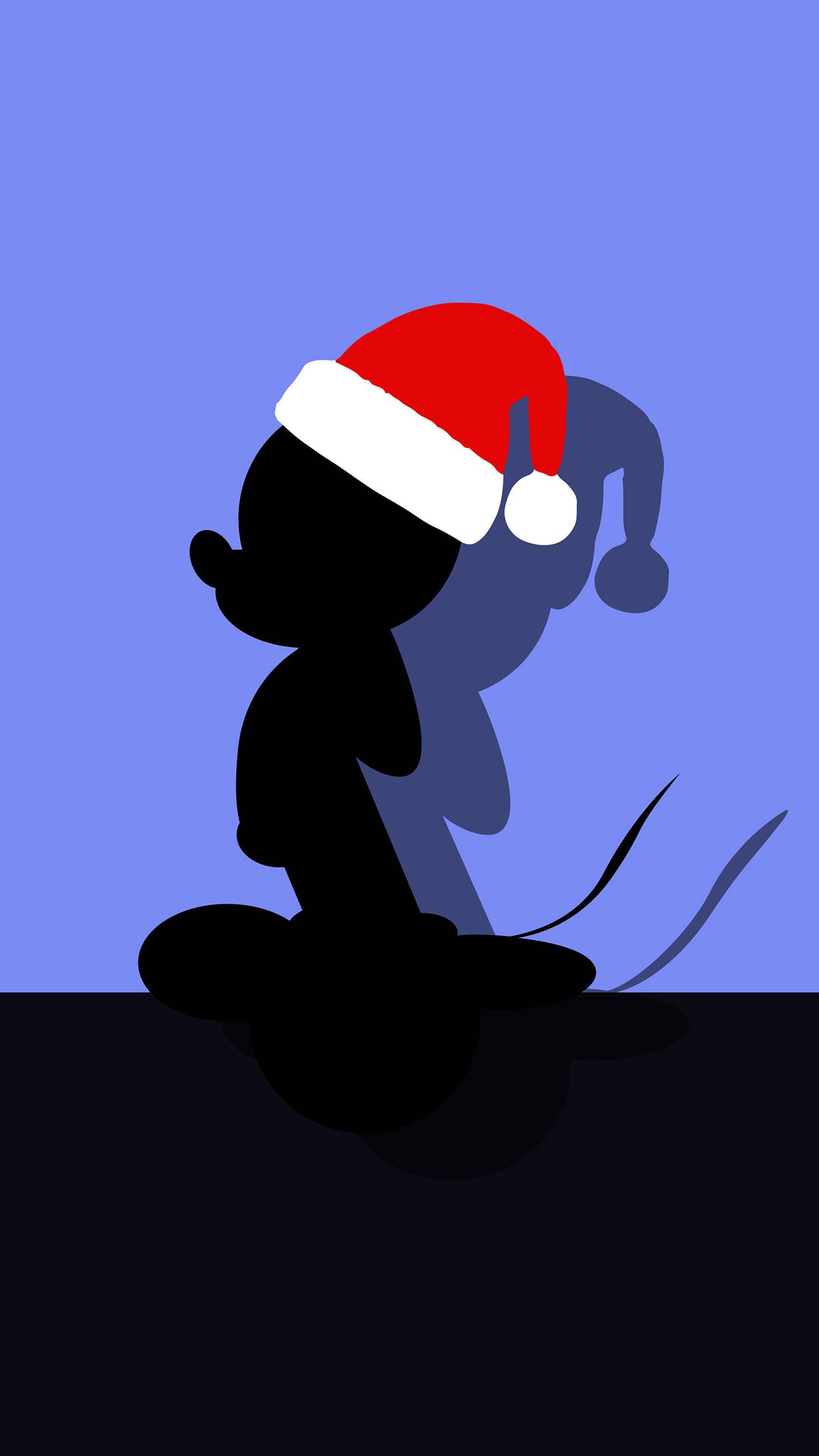 Santa-hat Mickey Mouse — 1400x2489 wallpaper
