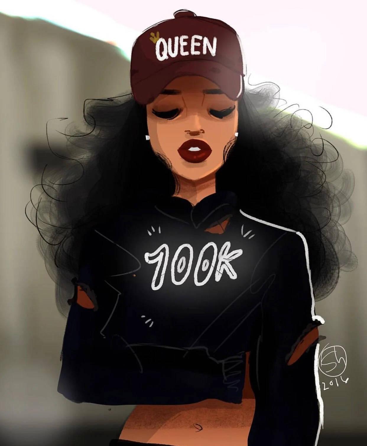 Sassy Cool Girl Cartoon — 1242x1510 wallpaper