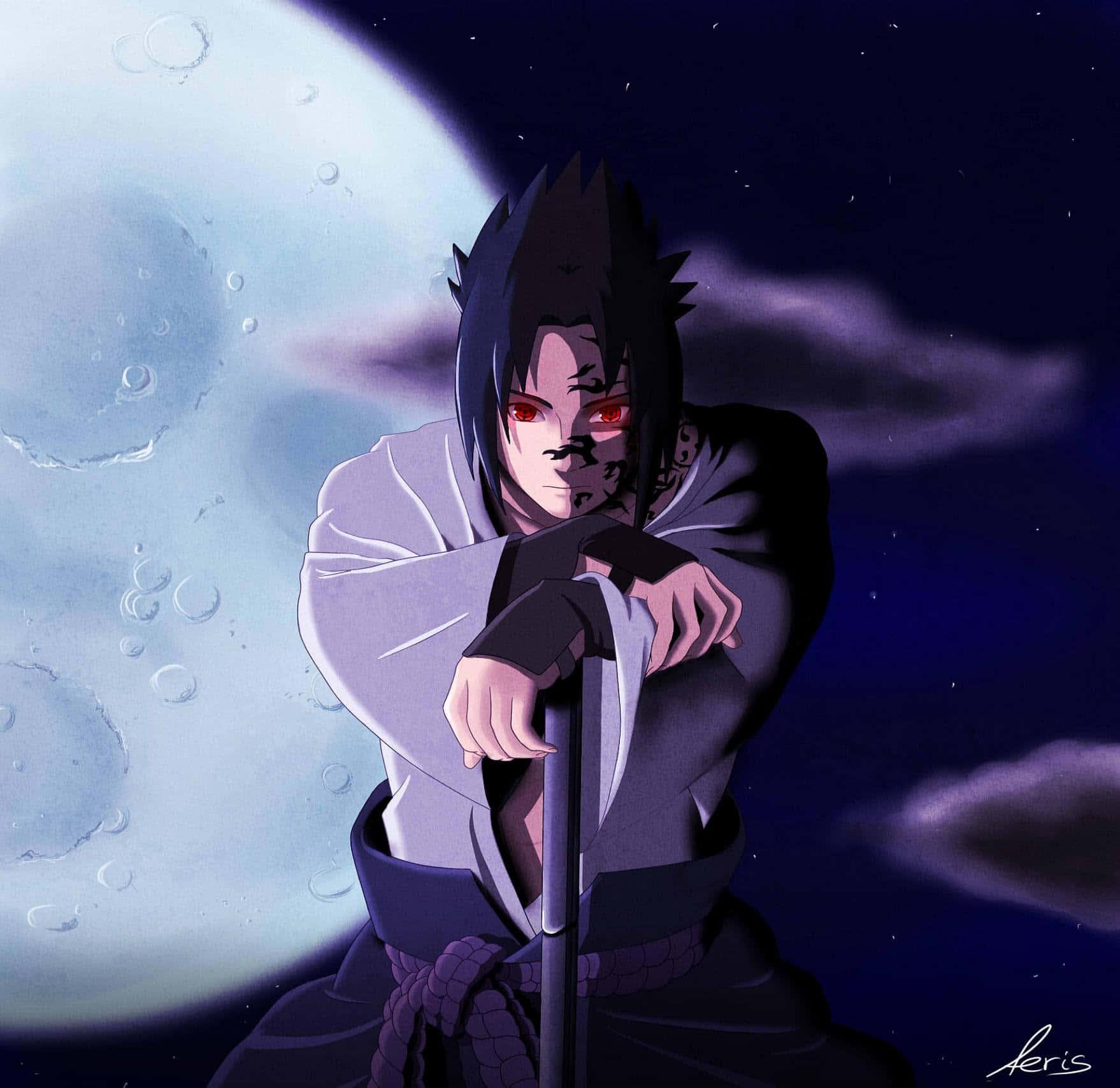 Sasuke and his iconic Sharingan eyes — 1758x1708 wallpaper