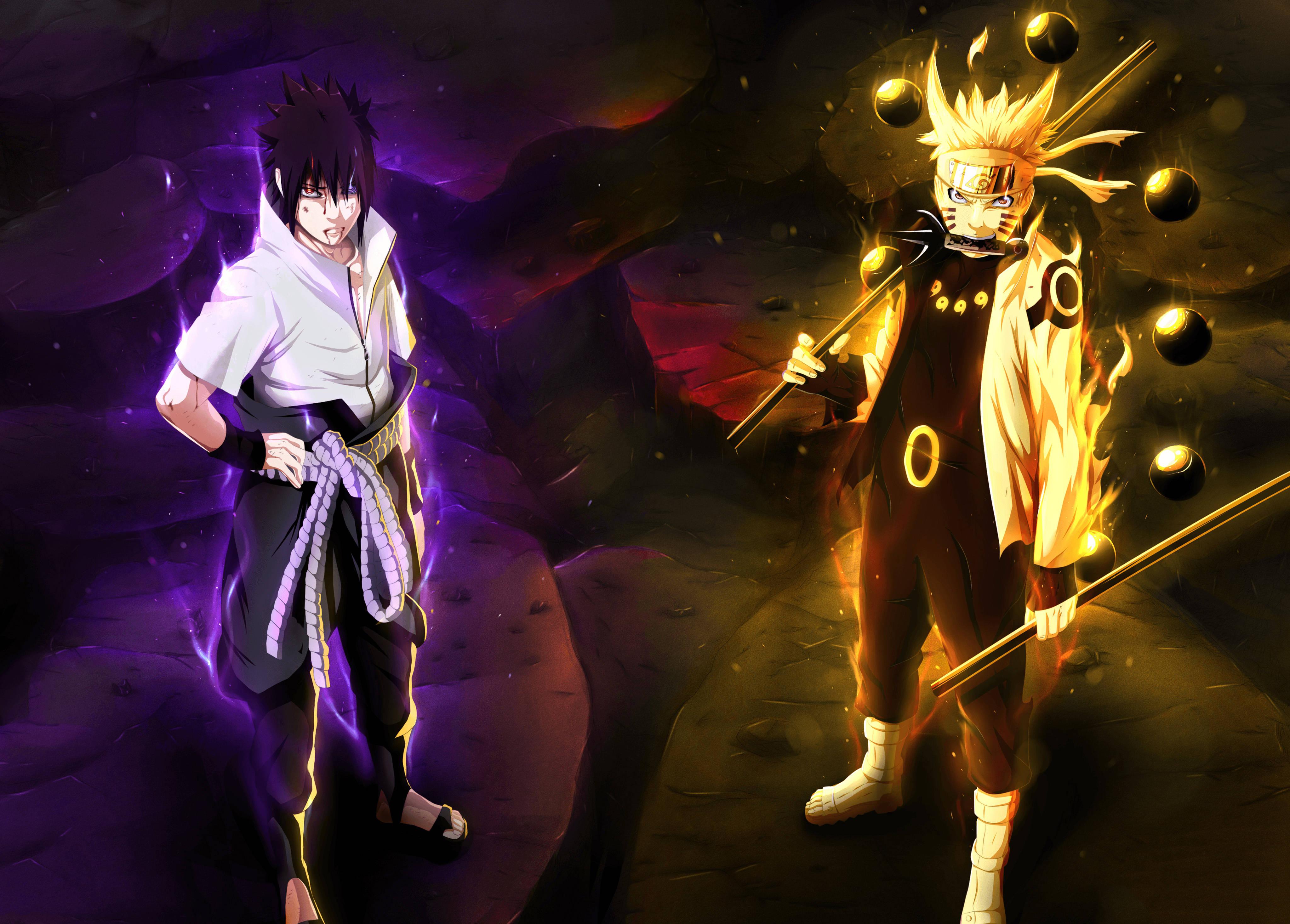 Sasuke And Naruto 4K Aura