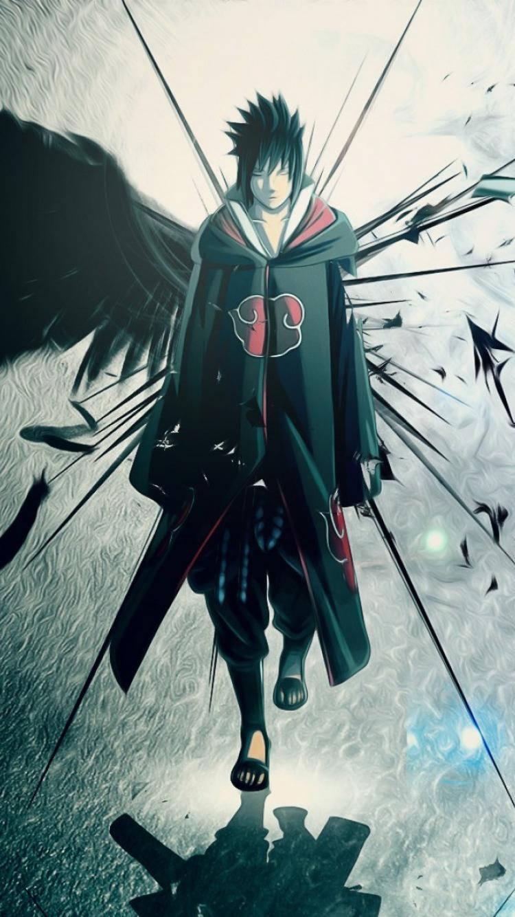 Sasuke Uchiha Dons Akatsuki Robe — 750x1334 wallpaper