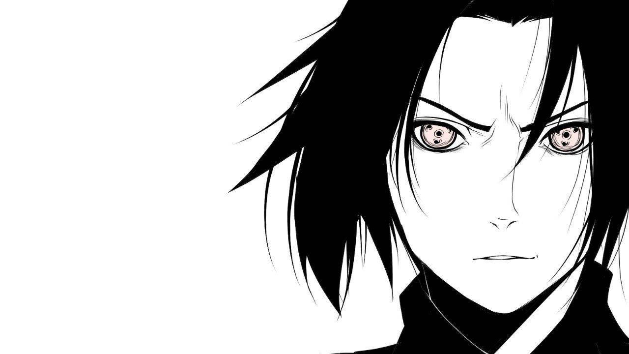 Sasuke Uchiha in his a black-and-white guise — 1280x720 wallpaper