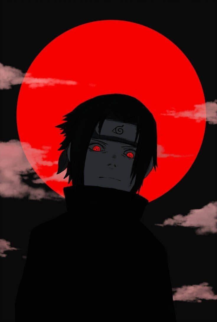 Sasuke With Red Moon Instagram PFP — 735x1088 wallpaper
