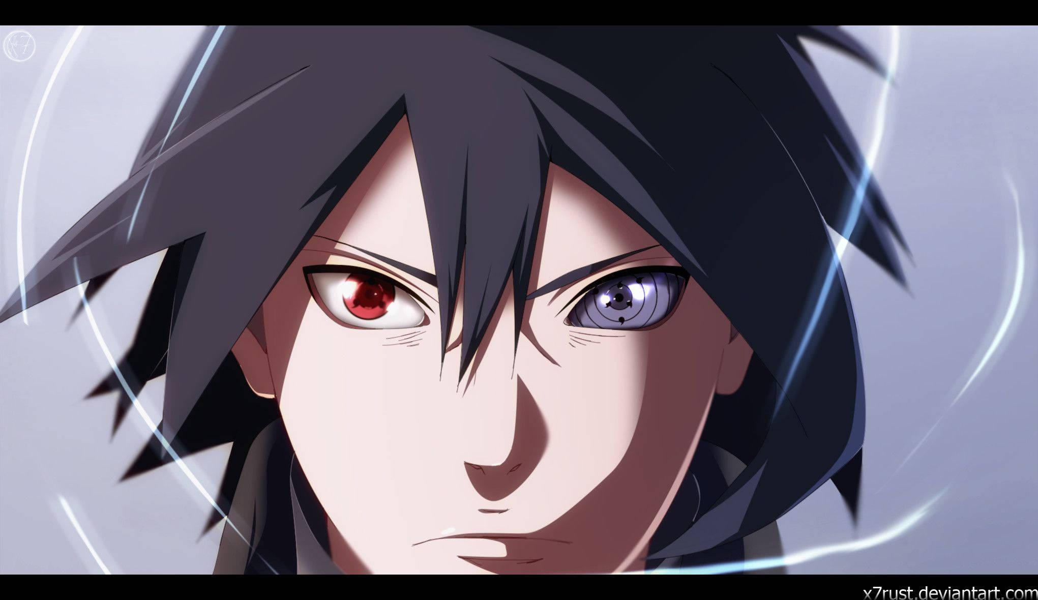 Sasuke’s Sharingan and Rinnegan combined — 2041x1180 wallpaper