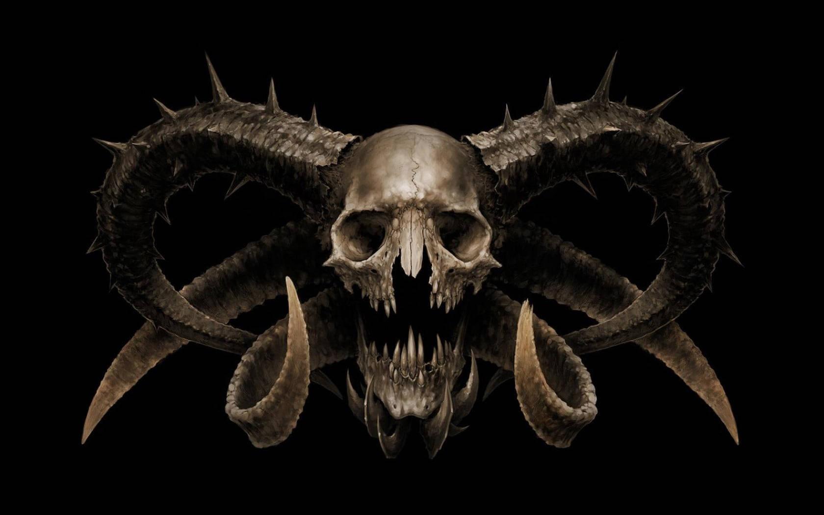 Satanic Skull Dark Devil — 1680x1050 wallpaper