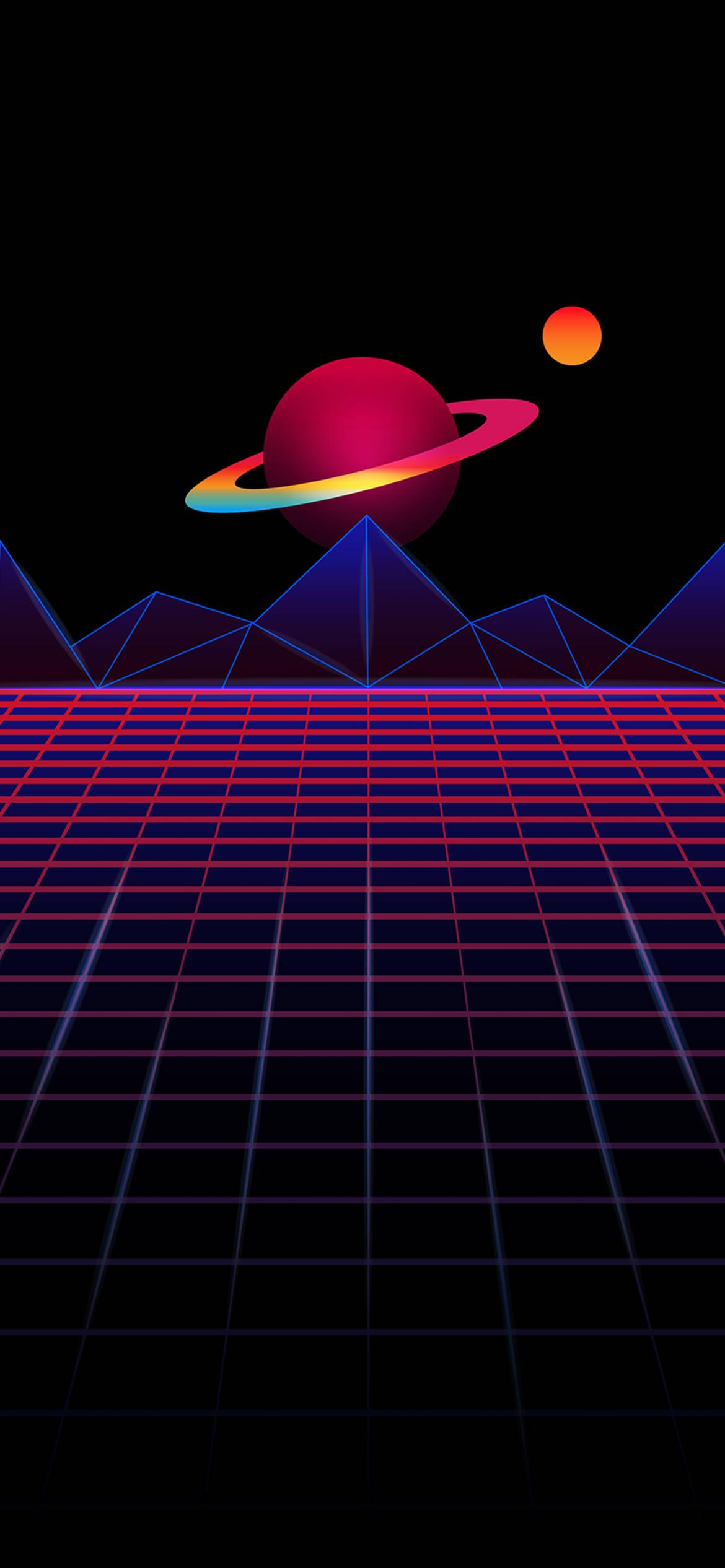 Saturn Synthwave Ios 16 — 1170x2532 wallpaper