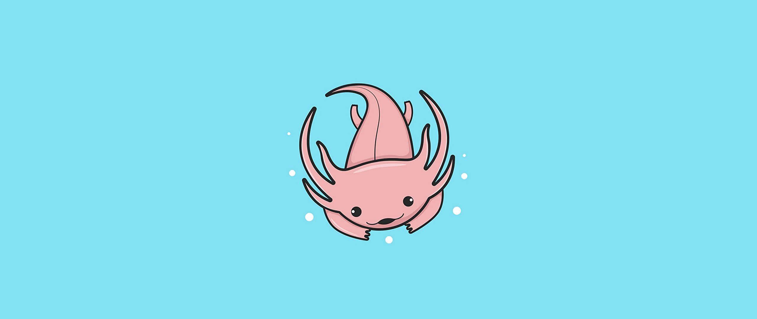 Say Cheese! Adorable Axolotl Greets Its Admirer — 2560x1080 wallpaper