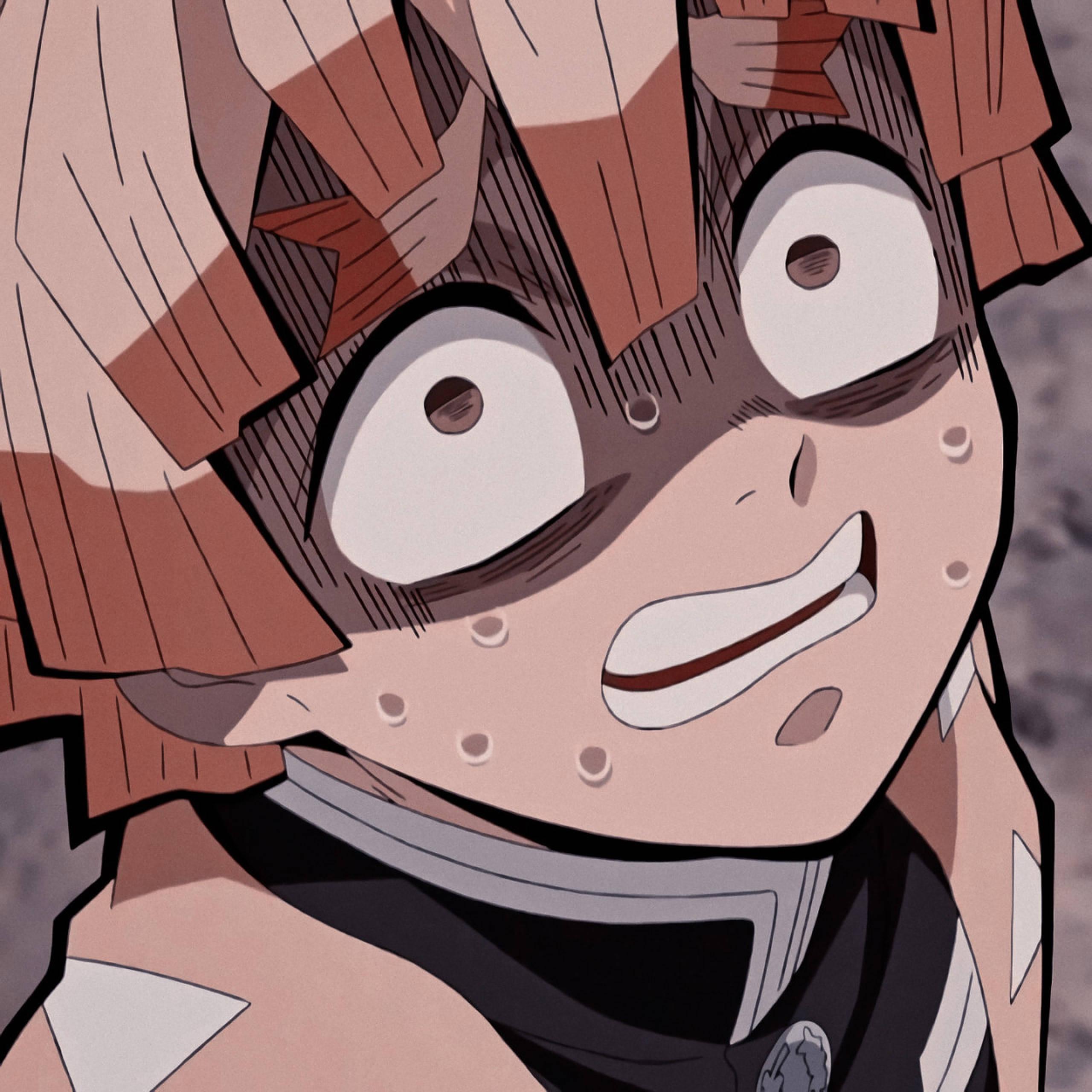 Scared Zenitsu Anime PFP — 2560x2560 wallpaper