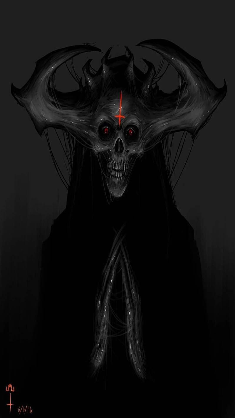 Scary Dark Devil Illustration — 800x1422 wallpaper