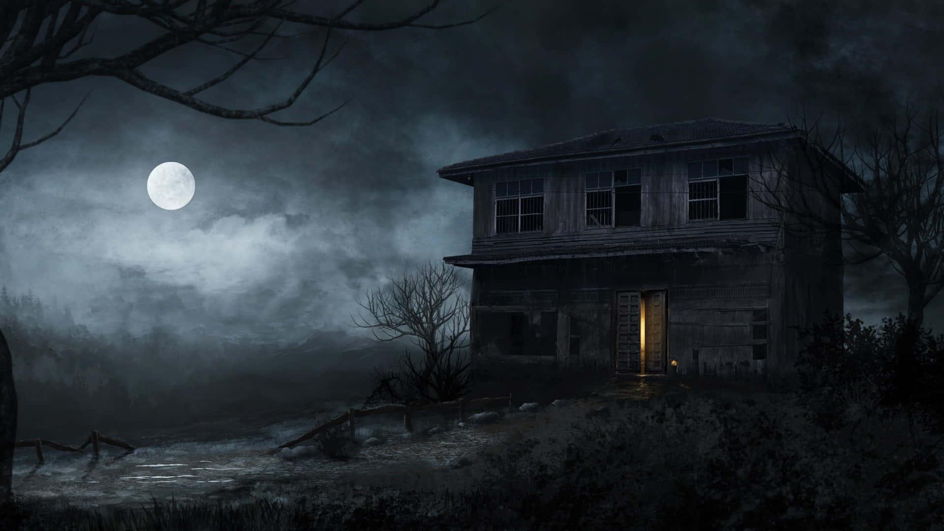 Scary House In Forest Picture — 1920x1080 wallpaper
