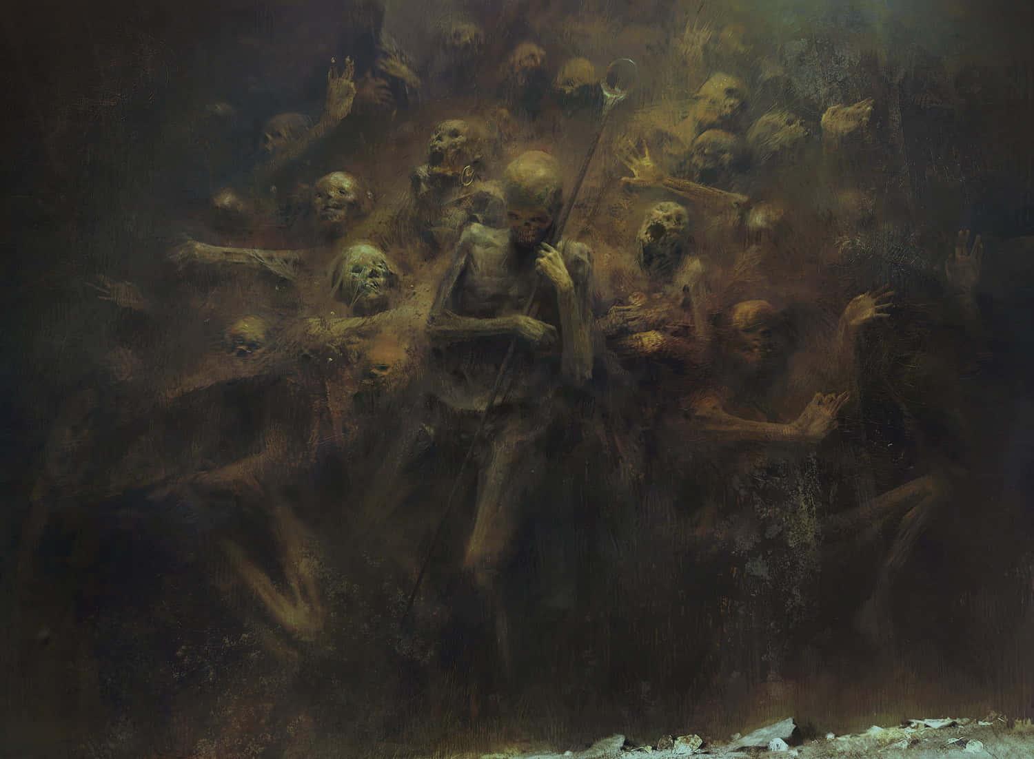 Scary Skeleton Painting Picture — 1500x1102 wallpaper
