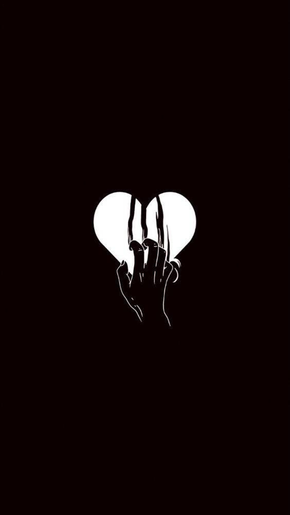Scratching Hand To A Broken Heart Iphone — 564x1002 wallpaper