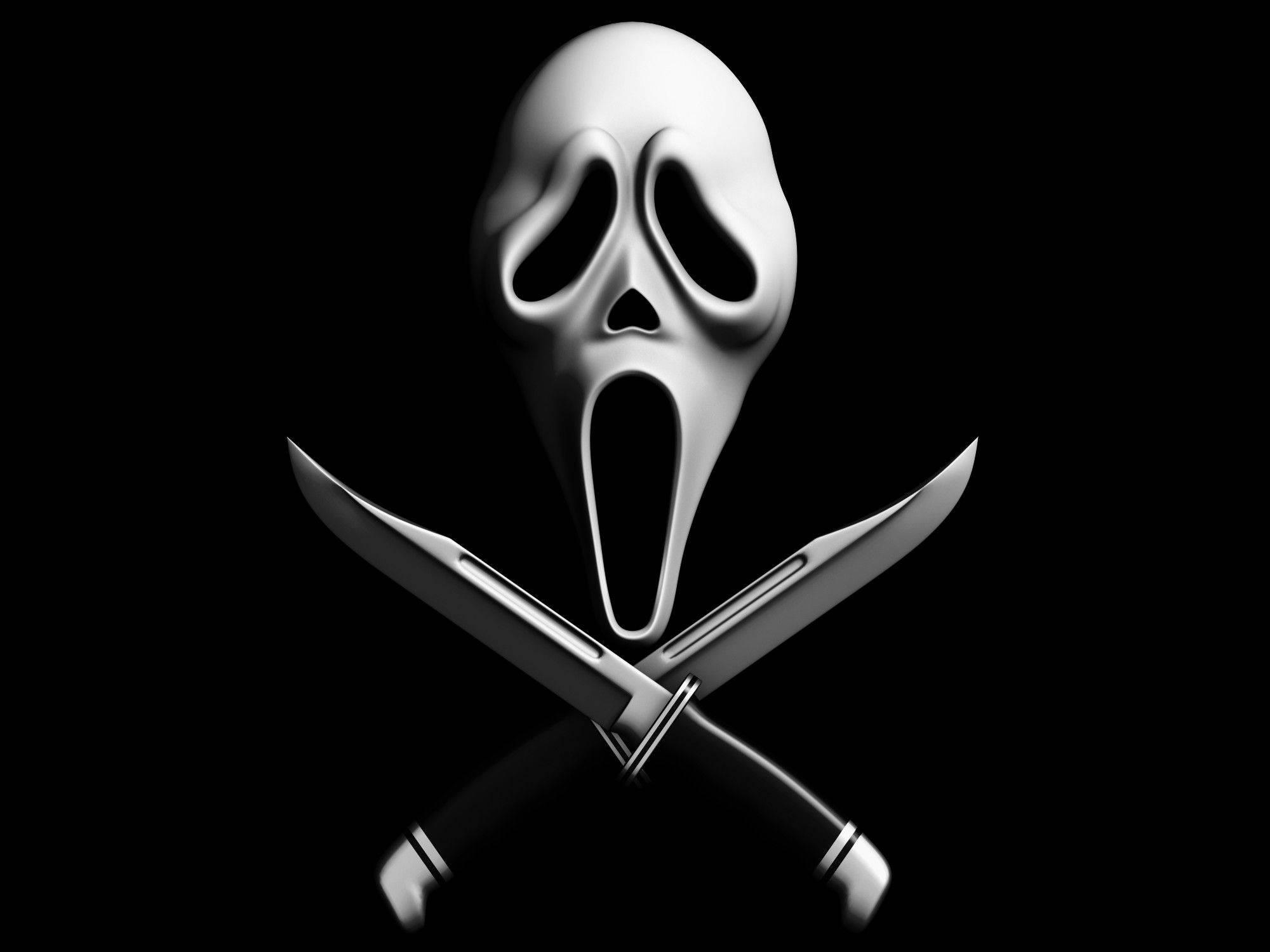Scream Ghostface Mask On Knives — 2000x1500 wallpaper
