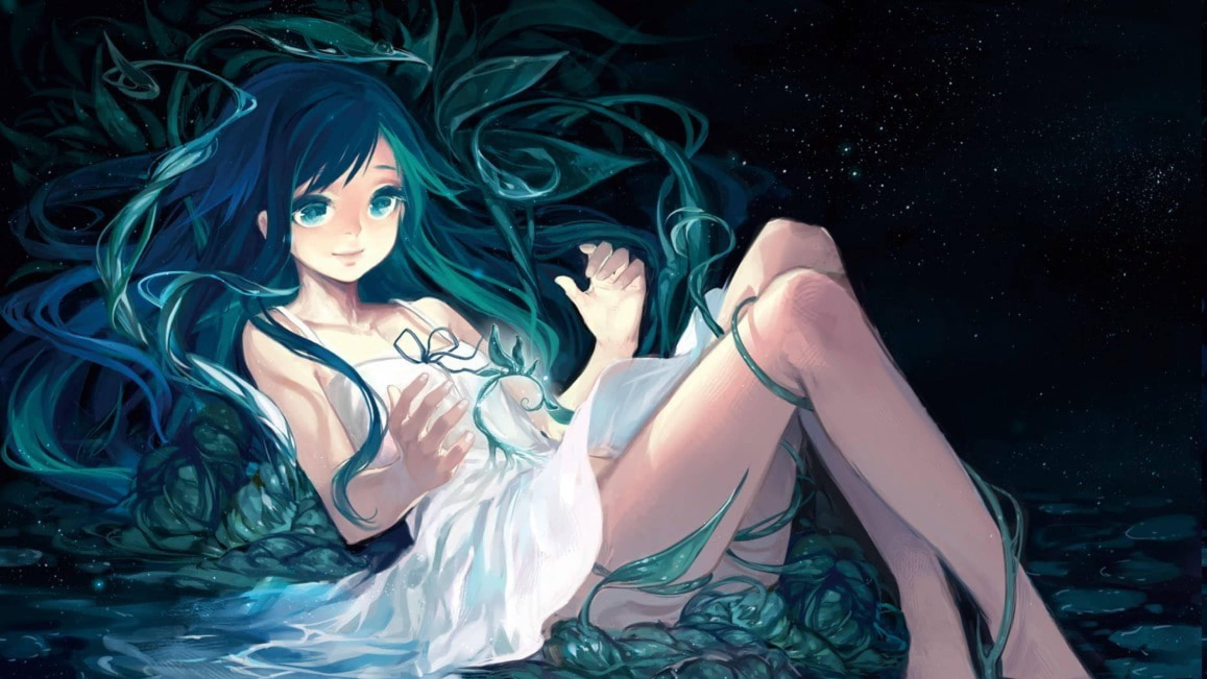 Sexy Anime And Magical Plants — 3840x2160 wallpaper
