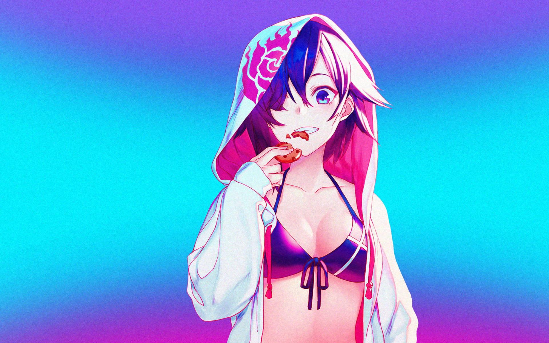 Sexy Anime Bikini And Hoodie — 1920x1200 wallpaper
