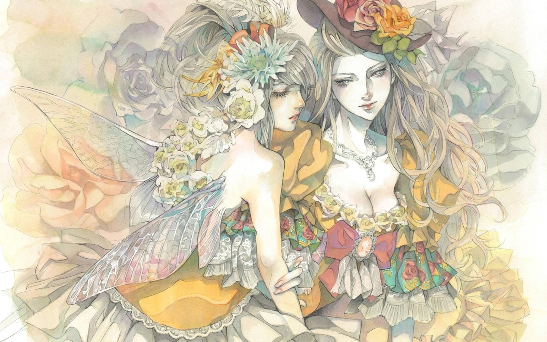 Sexy Anime Fairies Painting — 1920x1200 wallpaper