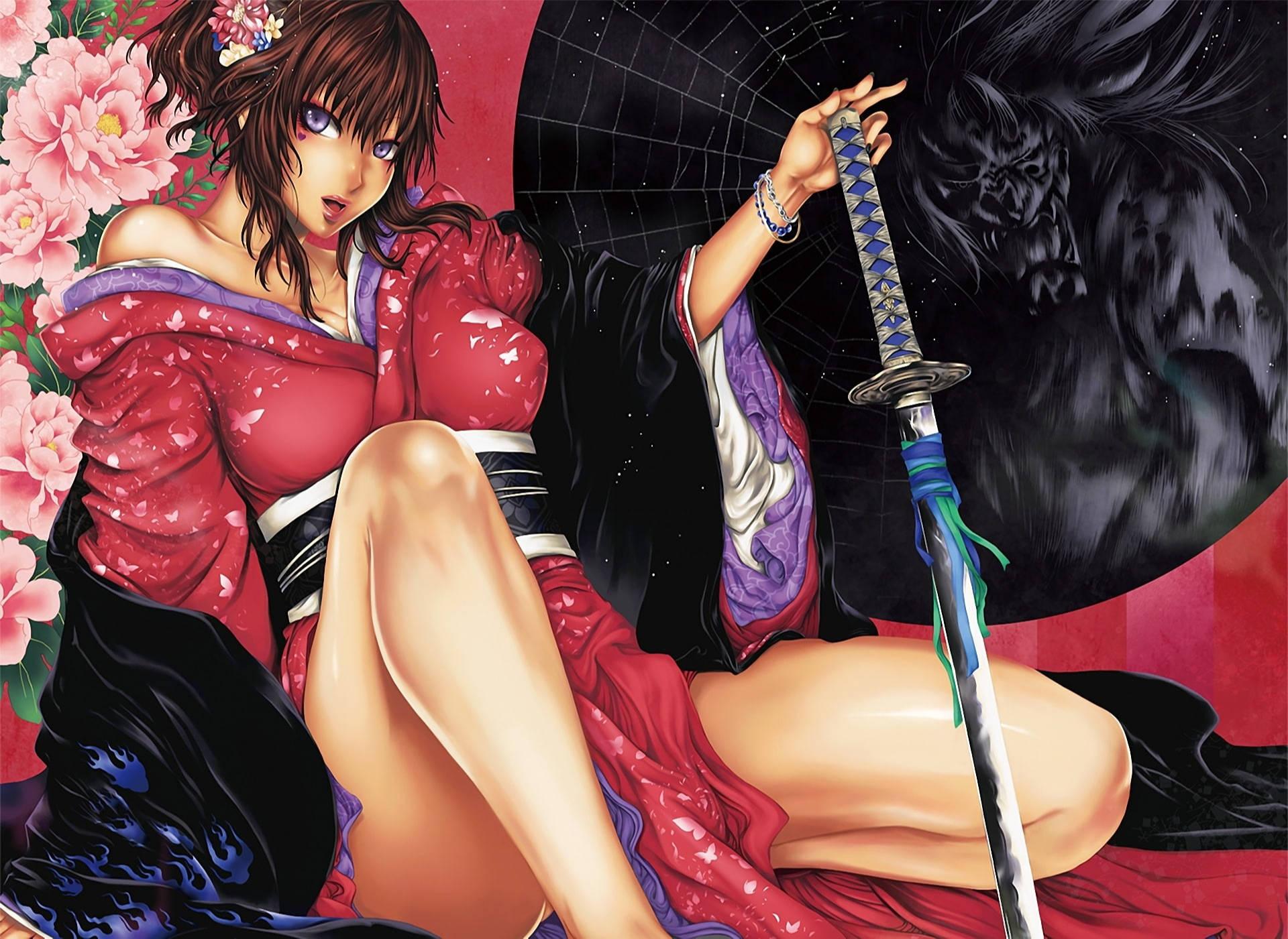 Sexy Anime Female Samurai — 1920x1401 wallpaper