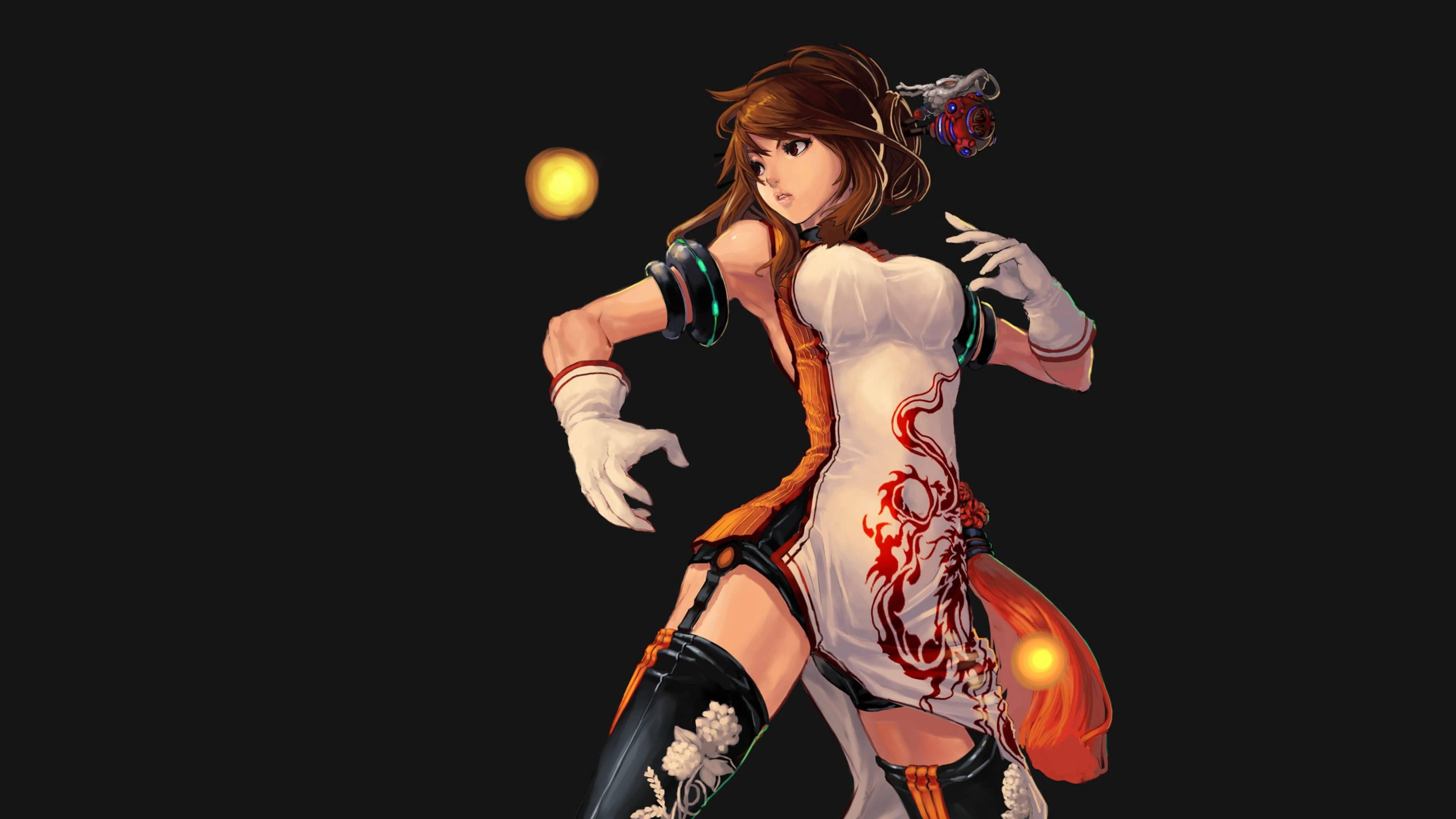 Sexy Anime Girl Fighter — 3840x2160 wallpaper
